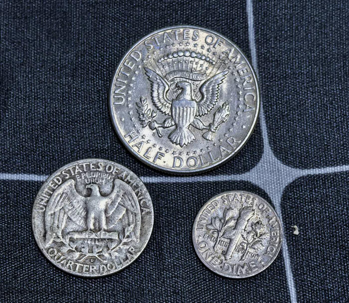 北京马甸外国币专卖第135期，外国币专场，陆续上拍，欢迎关注 美国高银版半美元，25分，10分银币3枚