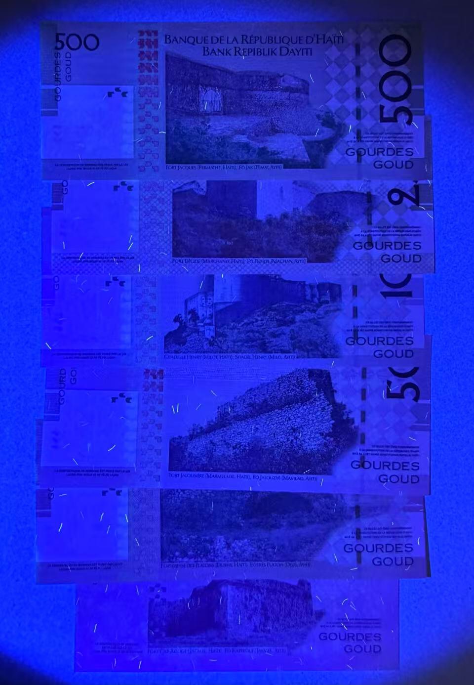 【Blue Auction】✨世界纸币精拍第624期【精】 【一组6张 A冠1280全同小号】海地 2004年10-500古德 全新UNC