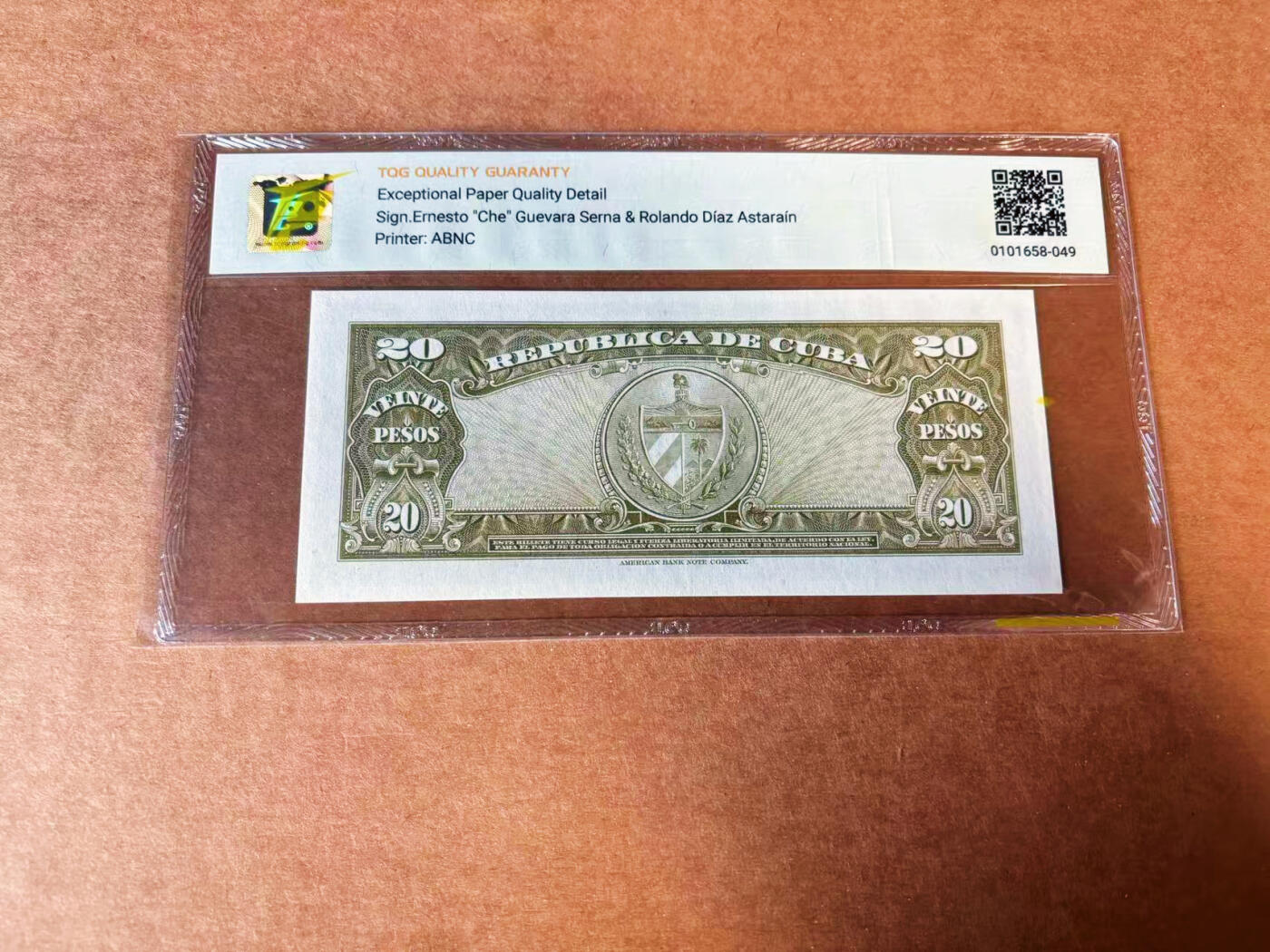 【Blue Auction】✨世界纸币精拍第624期【精】 【倒置号】古巴 1960年20比索 TQG66EPQ 