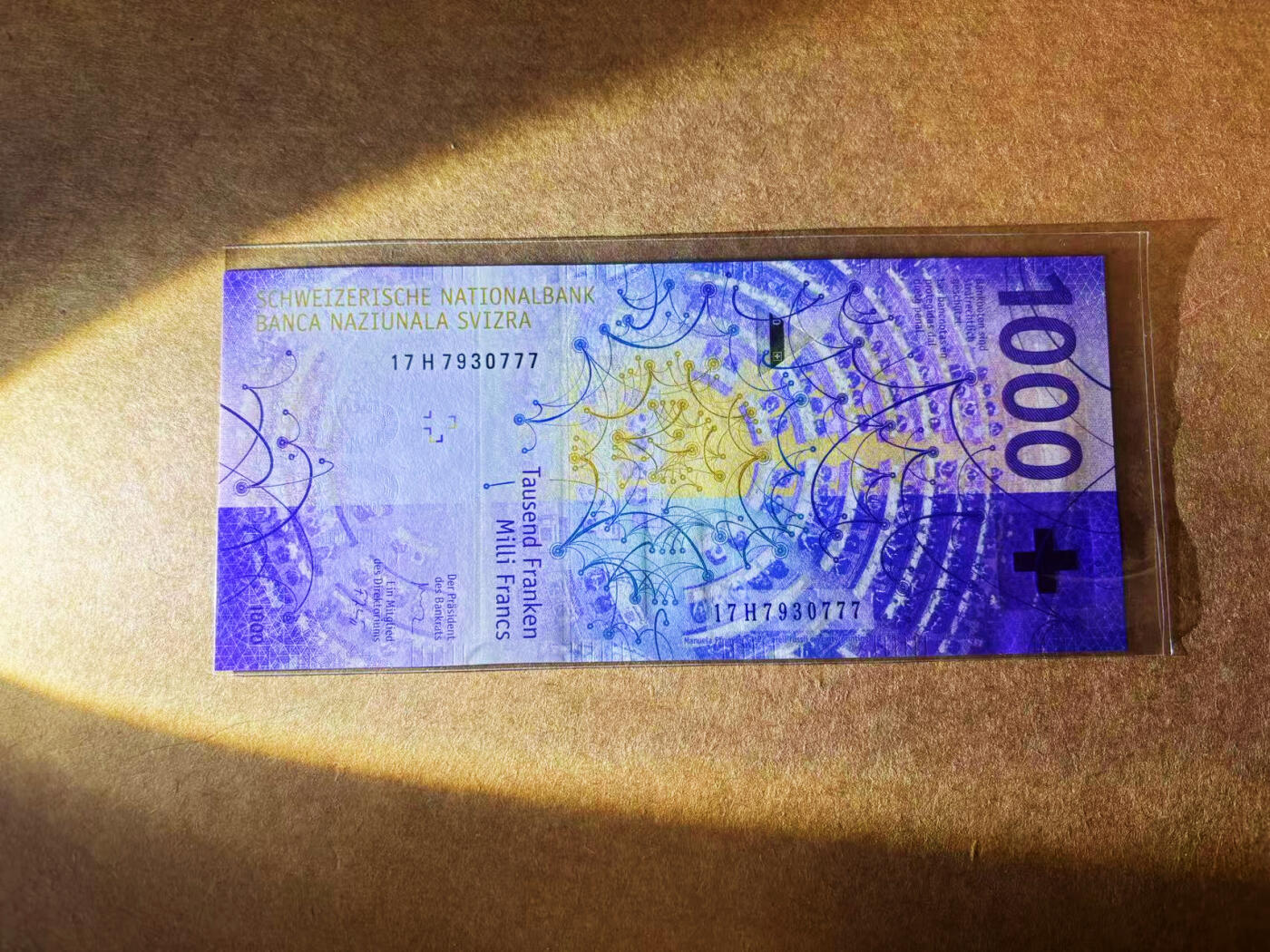 【Blue Auction】✨世界纸币精拍第624期【精】 【777豹子号】瑞士 2017年1000法郎 全新UNC