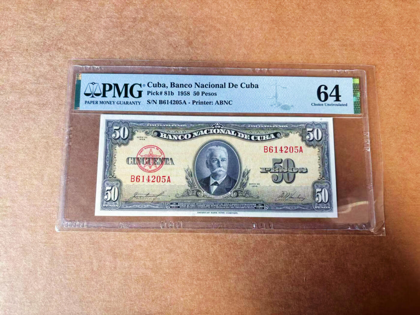 【Blue Auction】✨世界纸币精拍第624期【精】 古巴 1958年50比索 PMG64