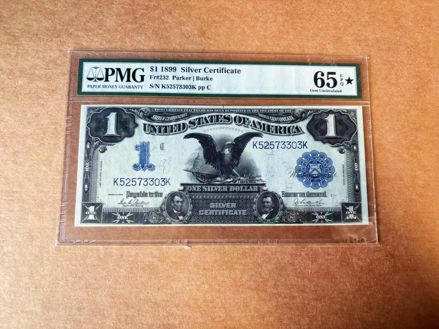 【Blue Auction】✨世界纸币精拍第624期【精】 【带星少见】美国 1899年1美金 大黑鹰 林肯和格兰特肖像 PMG65EPQ星星 