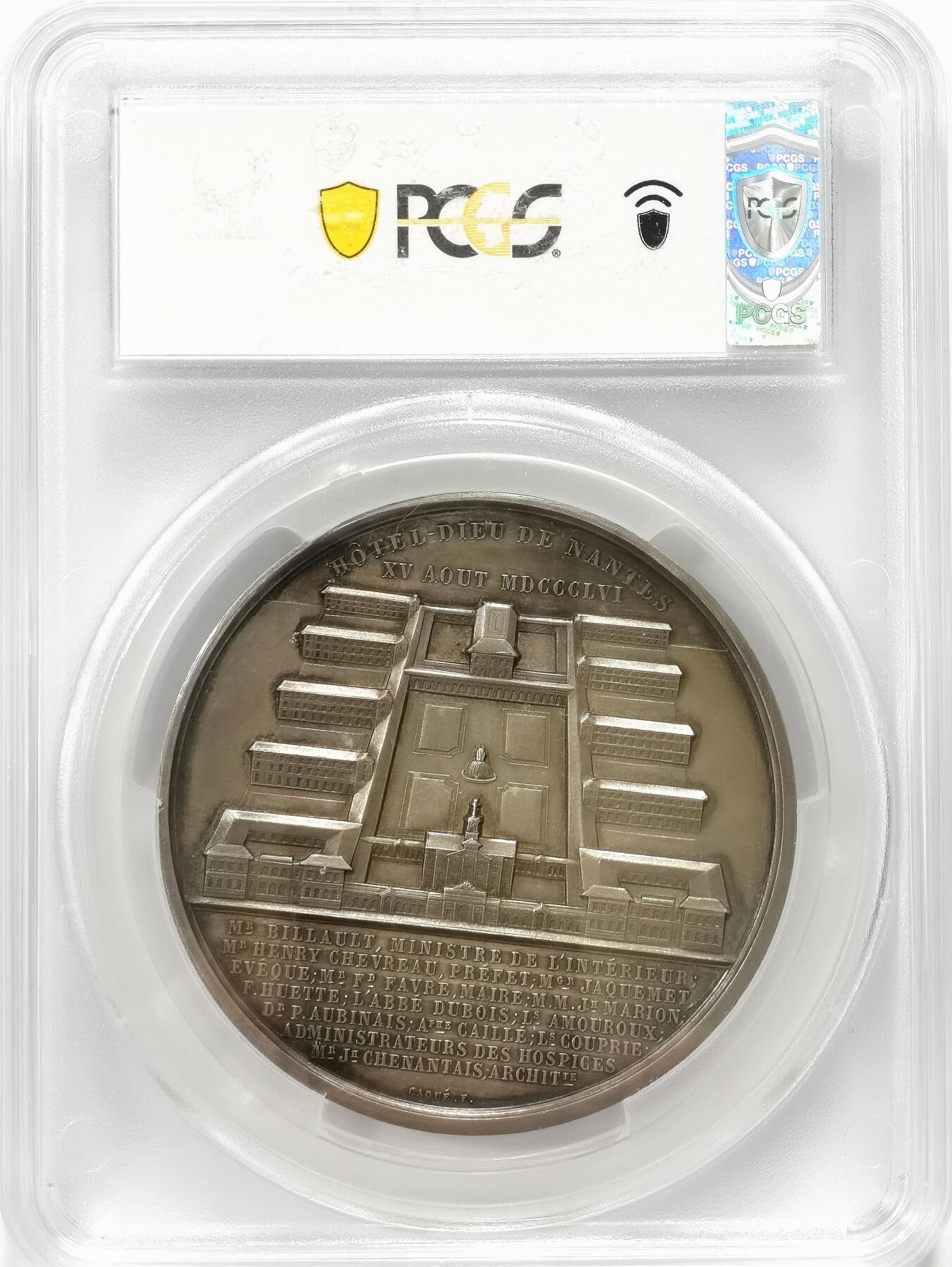 博洋堂“不负春光”二月精品专场暨第112期（全场包邮） PCGS SP62 唯一冠军！1856年拿三医院改革高浮雕原铸大银章！快2百年前的68mm156克的大银章，2021年10月外拍裸币1280美金买来的！入盒至今还是唯一记录！