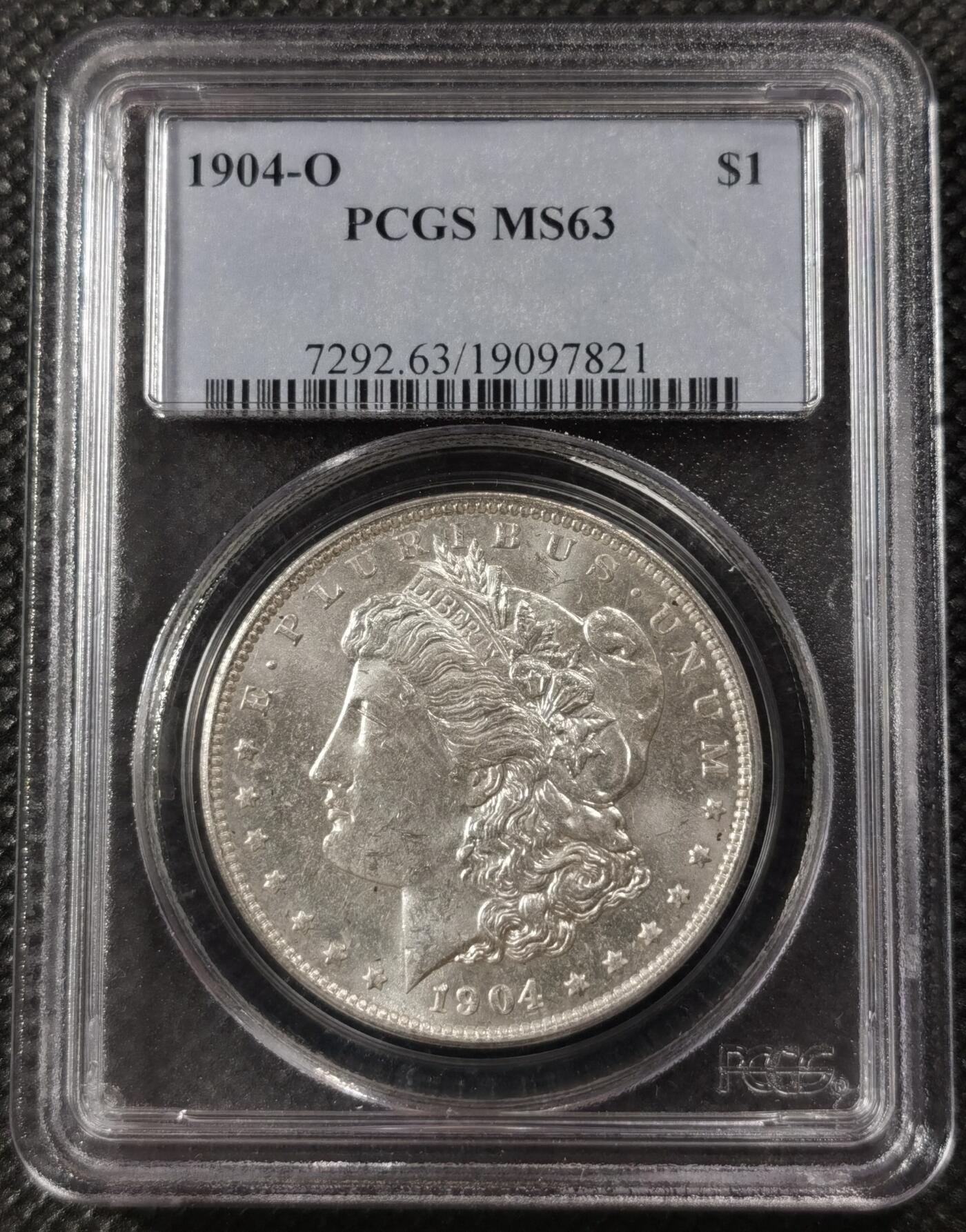 “银华永恒·摩根之光”  甄臻铺-摩根专场（第6期） PCGS-MS63 1904年O版摩根