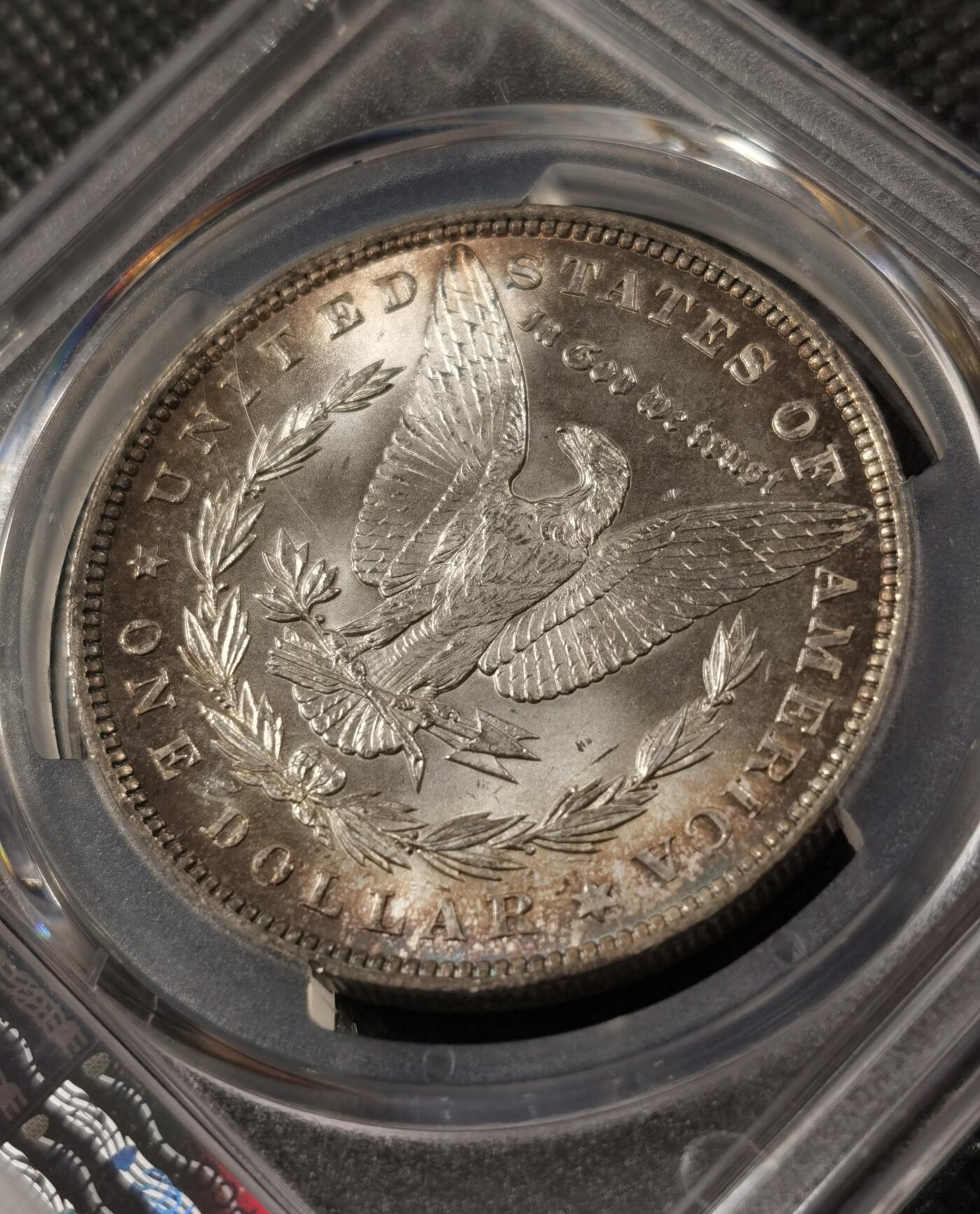 “银华永恒·摩根之光”  甄臻铺-摩根专场（第6期） PCGS-MS65 1896年摩根，绝美幻彩包浆