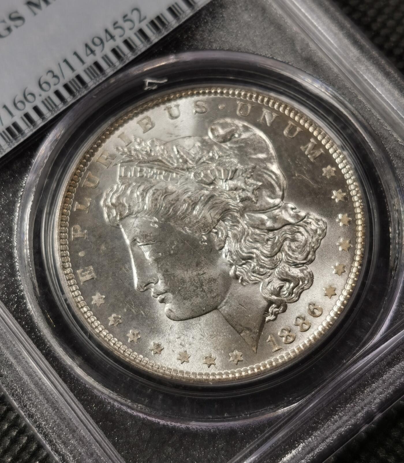 “银华永恒·摩根之光”  甄臻铺-摩根专场（第6期） PCGS-MS63 1886年摩根