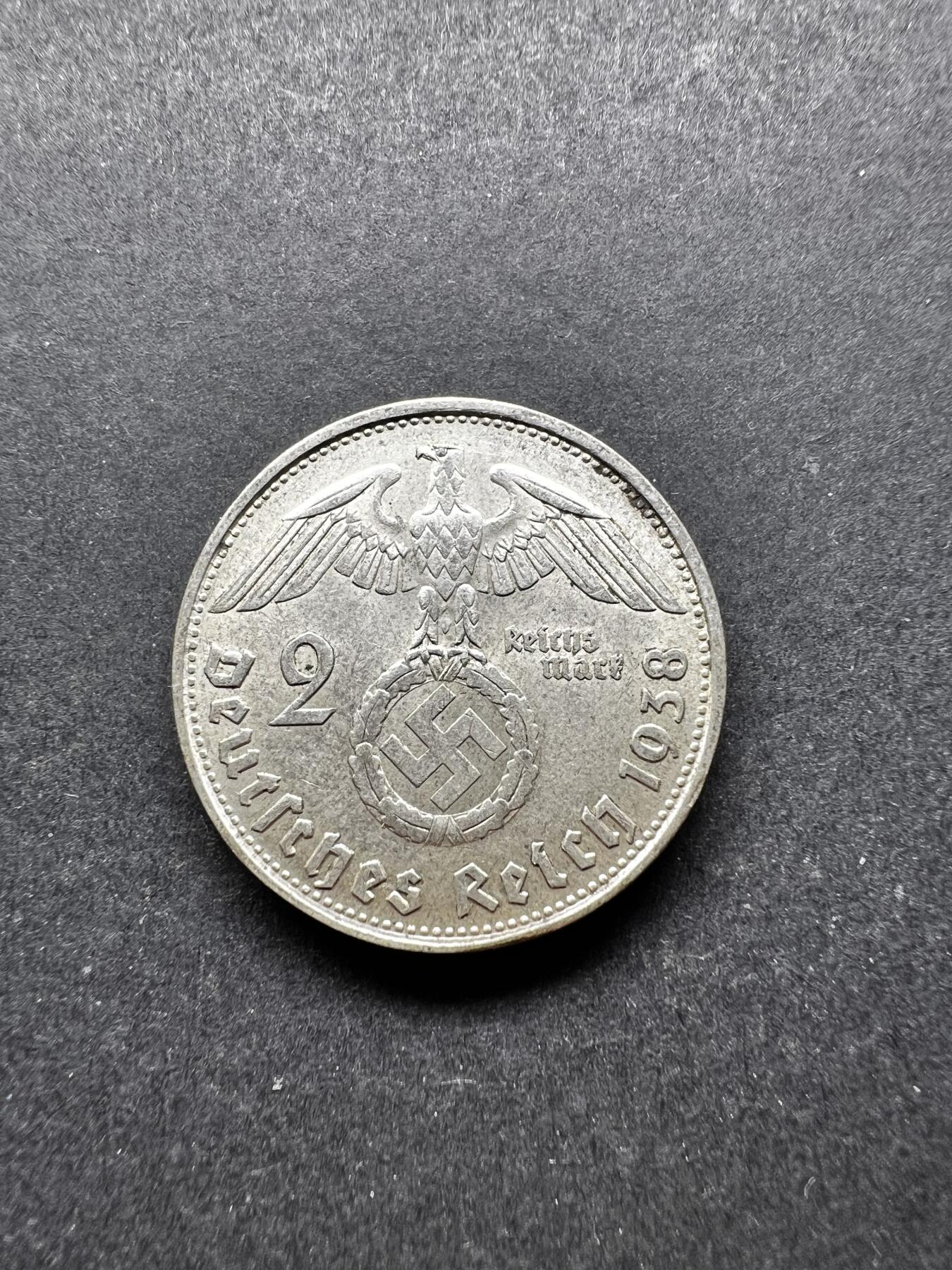 聚福钱庄★世界钱币第二期 全场包邮 欢迎参拍 德国1938年兴登堡2马克银币-3