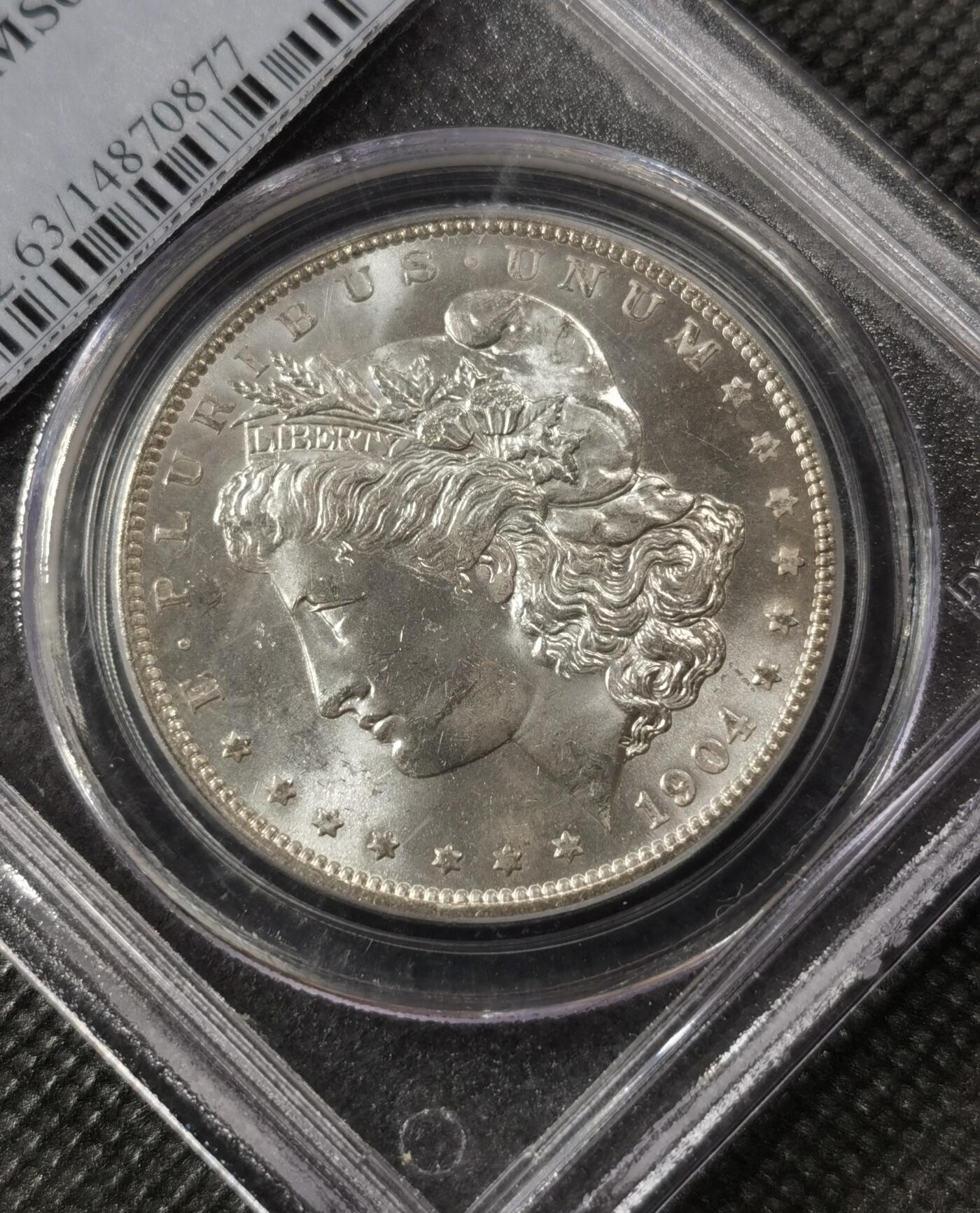“银华永恒·摩根之光”  甄臻铺-摩根专场（第6期） PCGS-MS63 1904年O版摩根