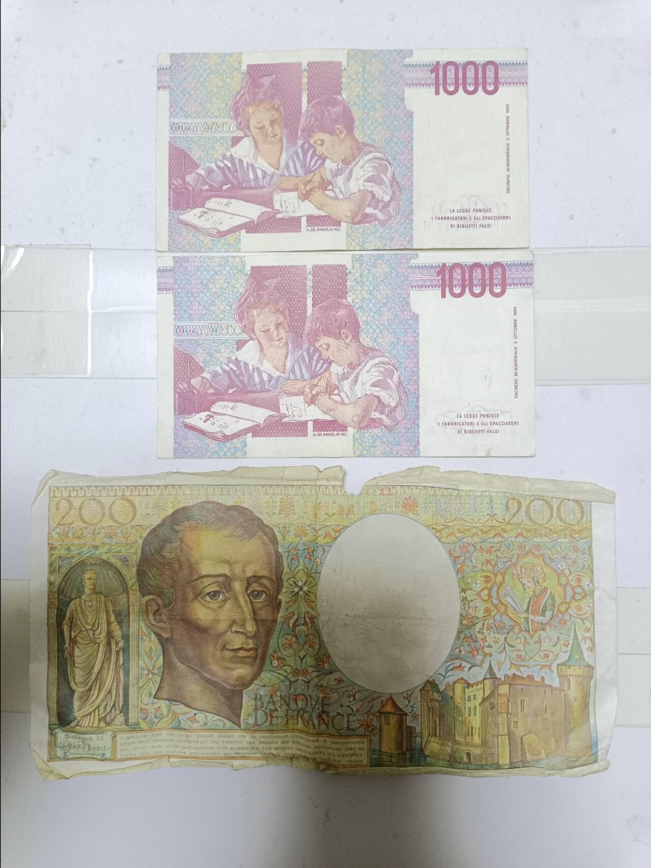 【20250303】非全新纸币第229场 欧洲国家3张纸币，有裂缝和破口