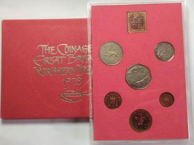 布加迪🐬～世界钱币(上海)🌾第 199 期 /  各国套币和散币 - 英国🇬🇧 1973年 6枚套币+1枚皇家造币厂章