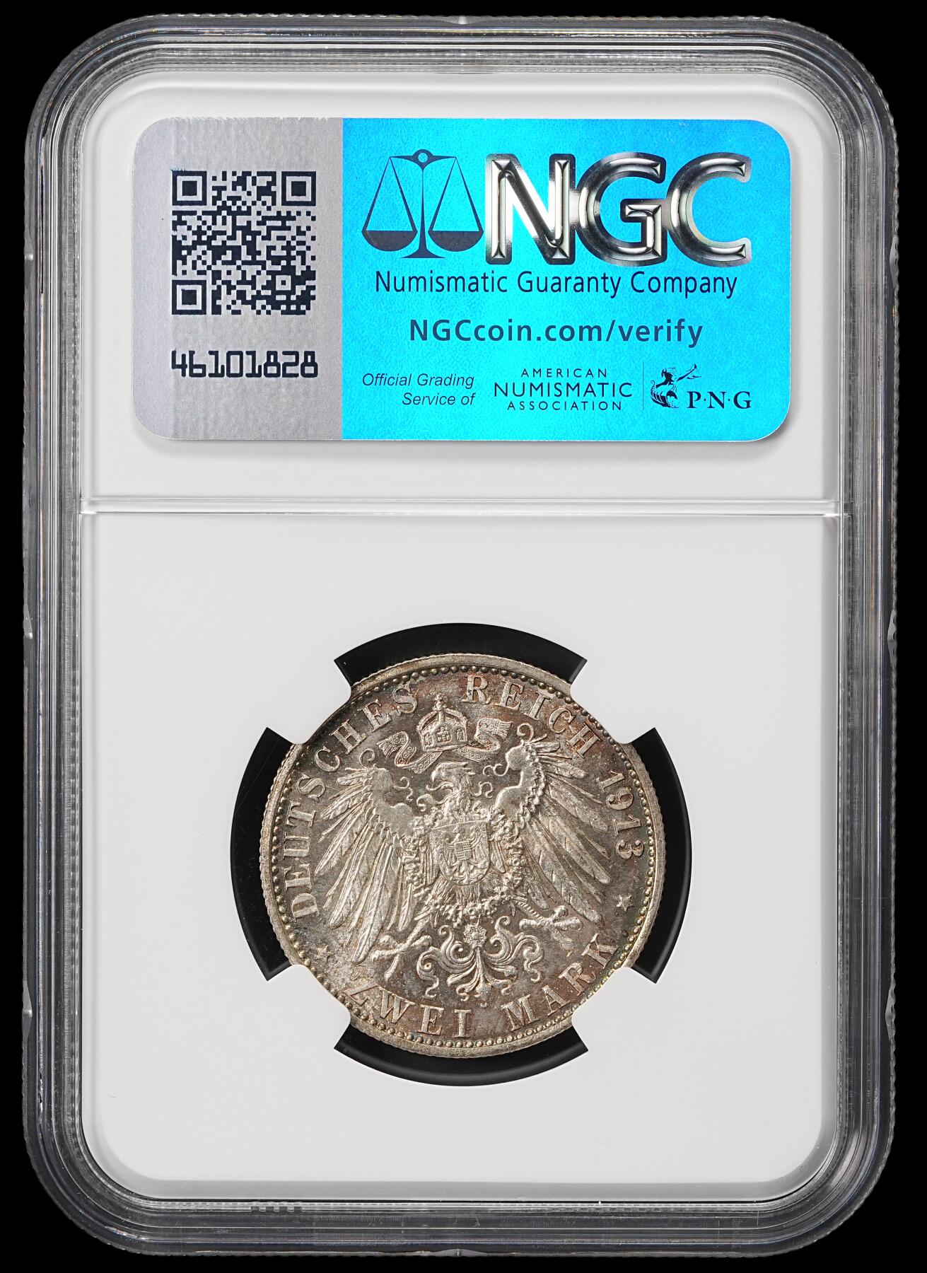 修遠堂世界钱币第五十九期 NGC MS64 1913年威廉二世执政25周年纪念2马克银币