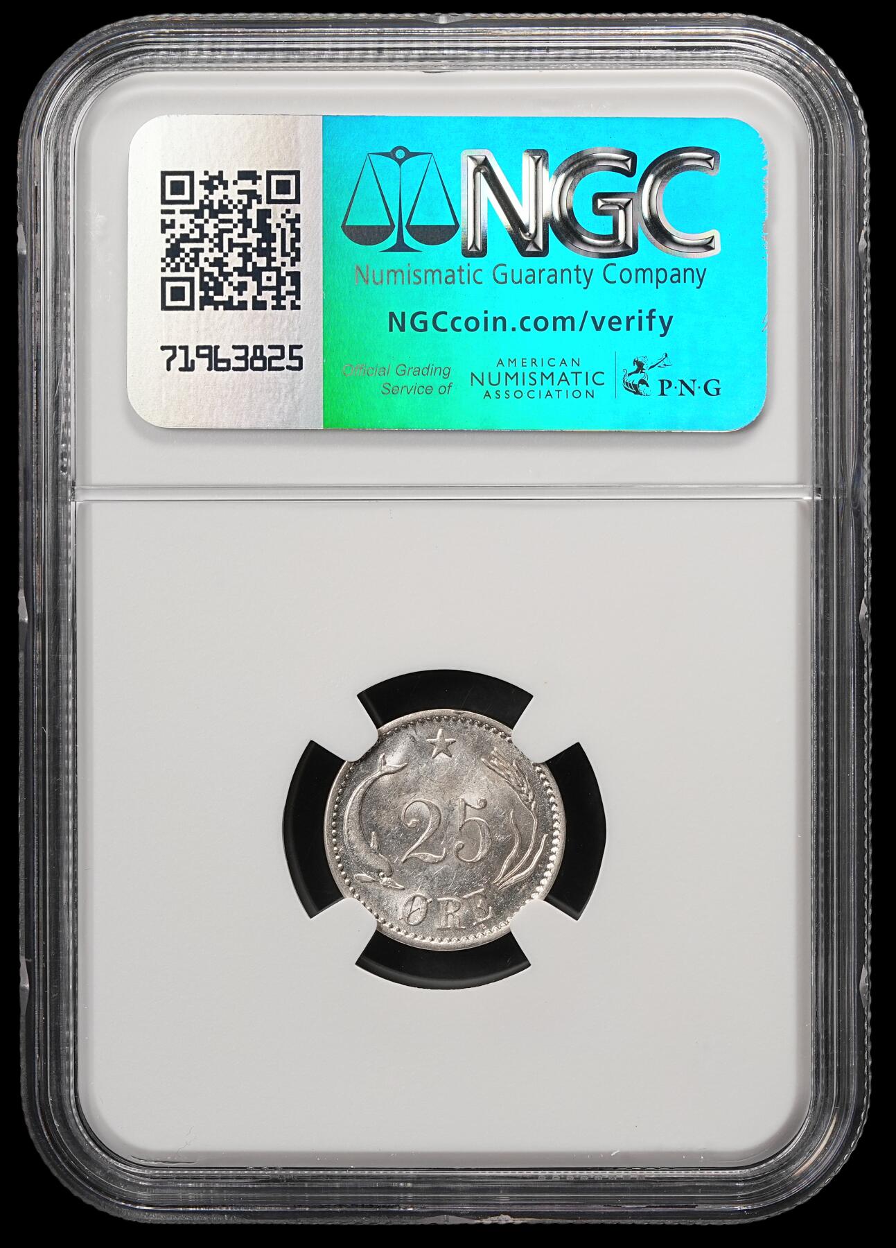 修遠堂世界钱币第五十九期 NGC MS62 1904年丹麦海豚25欧尔银币 MS少见 书价不低