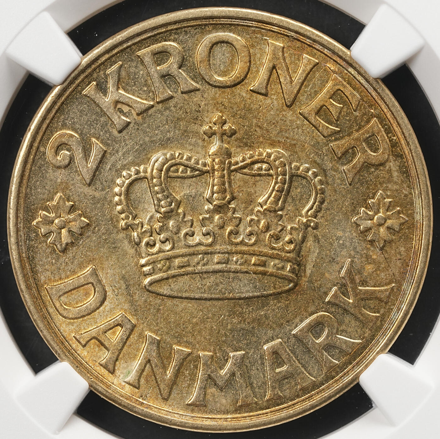 修遠堂世界钱币第五十九期 NGC MS61 1940年丹麦皇冠2克朗铜币 流通版克朗MS较少见