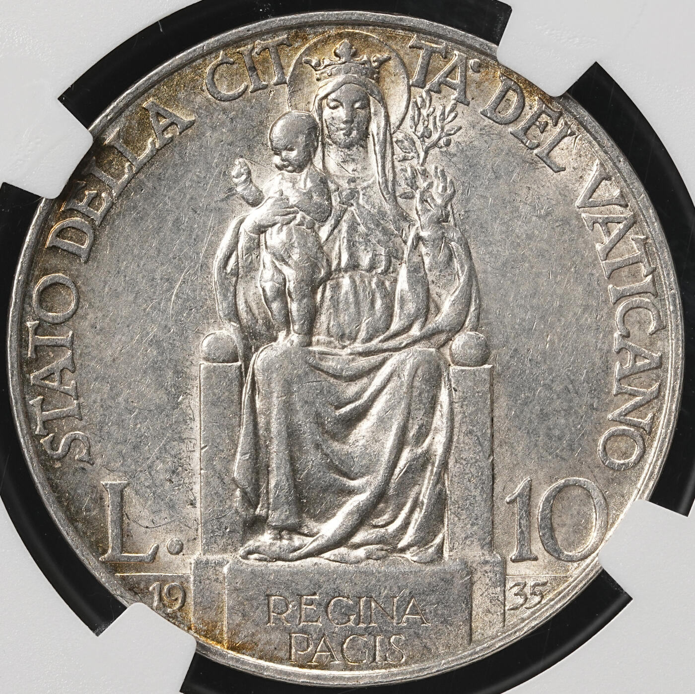 修遠堂世界钱币第五十九期 NGC MS62 1935年梵蒂冈10里拉银币