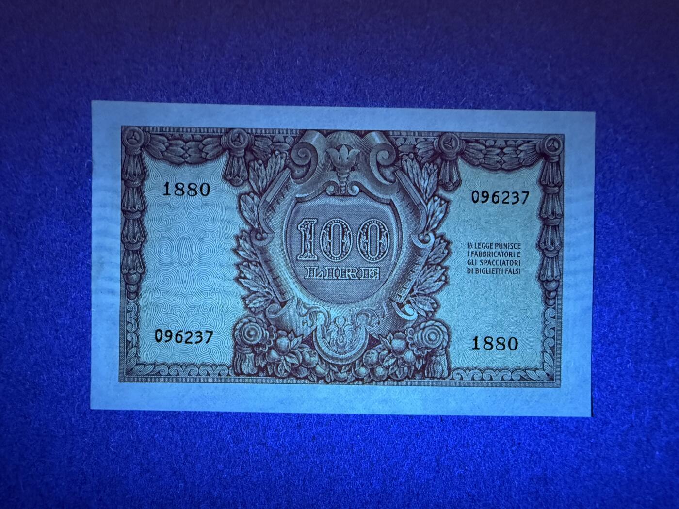 《艾美收藏》(原张总收藏)第189期-周一外币畅拍场 意大利100里拉 UNC 1951年稀少老版本 无4
