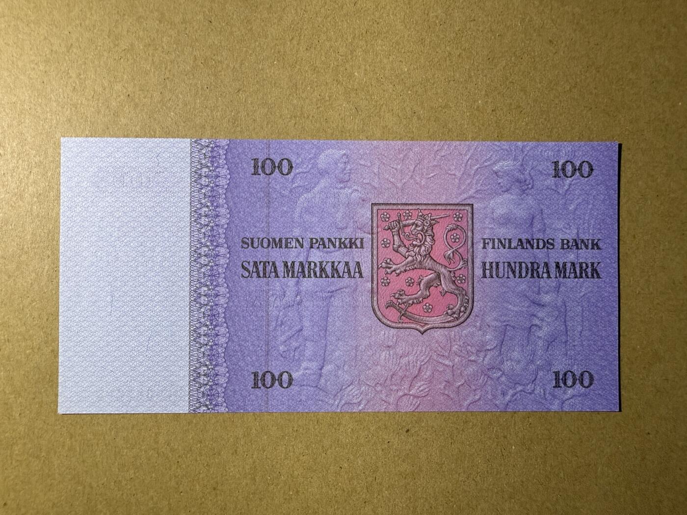 《艾美收藏》(原张总收藏)第189期-周一外币畅拍场 芬兰100马克 UNC 1976年