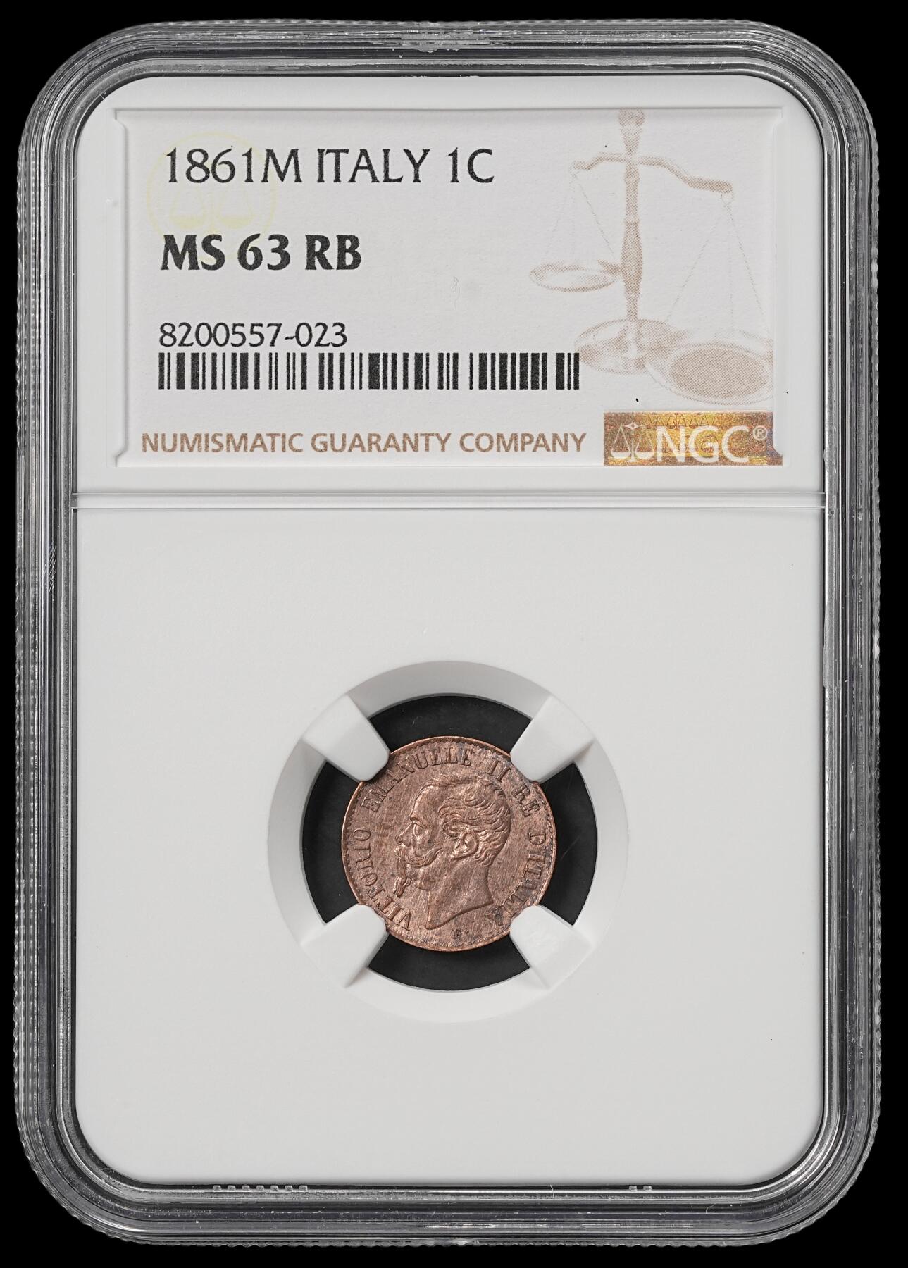 修遠堂世界钱币第五十九期 NGC MS63RB 1861年意大利1分铜币