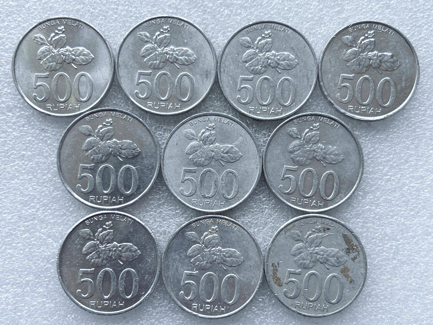 第一海外回流一元起拍收藏 散集专场. 第175期 印度尼西亚2003年500卢比铝币 10枚
