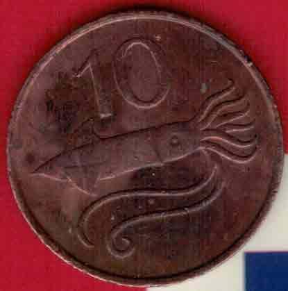 冰岛1981年10奥拉 青铜制 实物图 八五品
