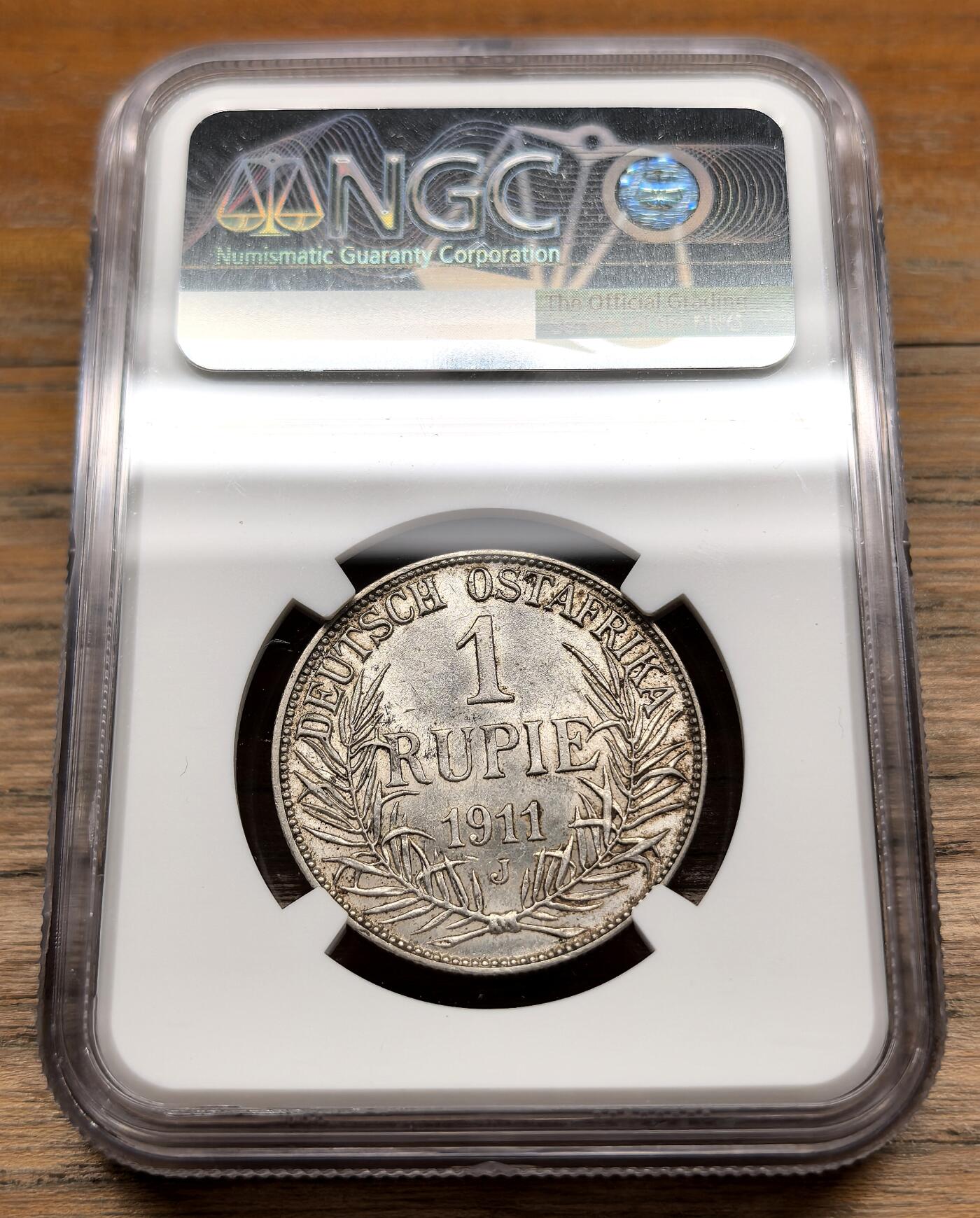 凡希社世界钱币微拍第二百九十八期 1911J德属东非卢比NGC-AU58