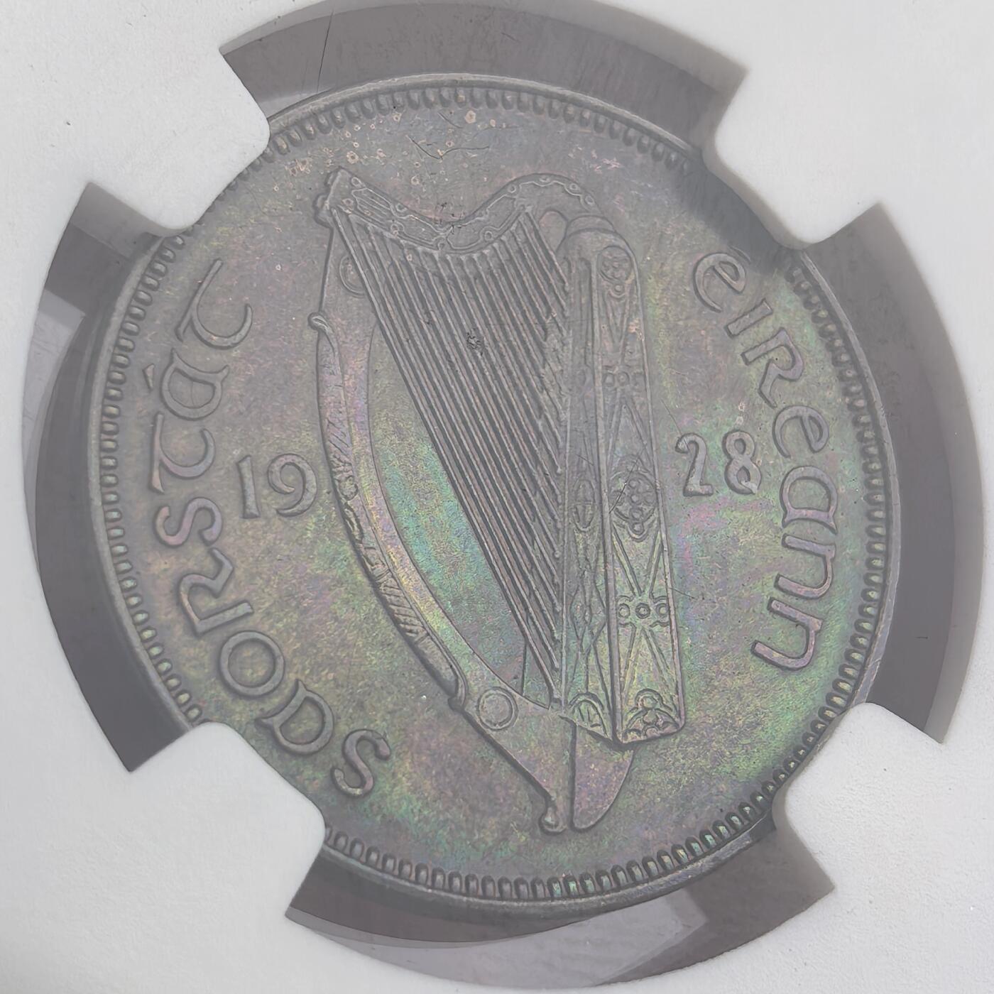 博洋堂“不负春光”二月精品专场暨第112期（全场包邮） NGC PF64/63 爱尔兰1928年首版动物币2铜3银共5枚精制币，发行量6001套，正宗原盒一手送评，五彩包浆，难得的一组高等级收藏品