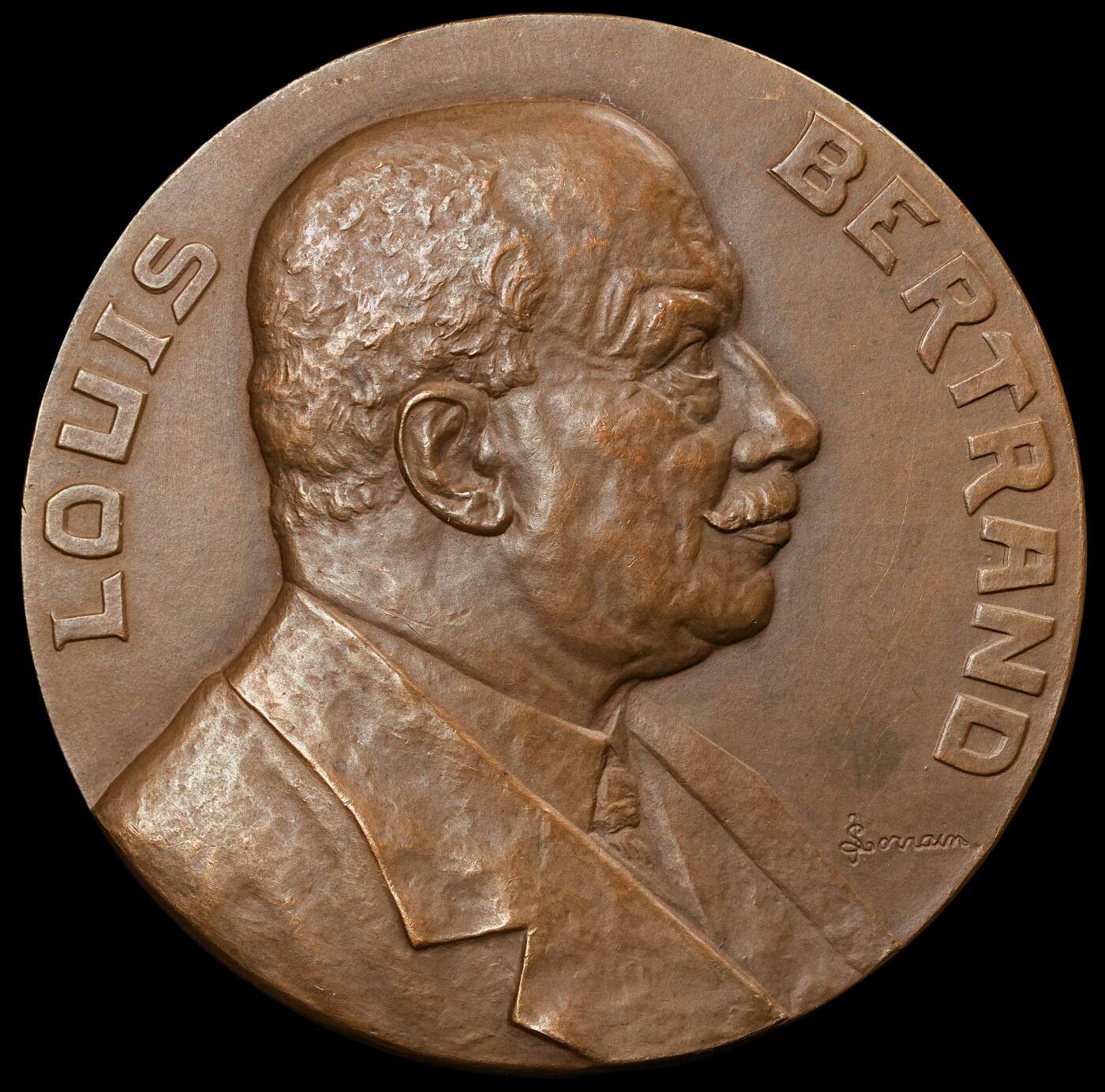 修遠堂世界钱币第五十九期 1924年比利时人物纪念大铜章 64.50mm，88.18g