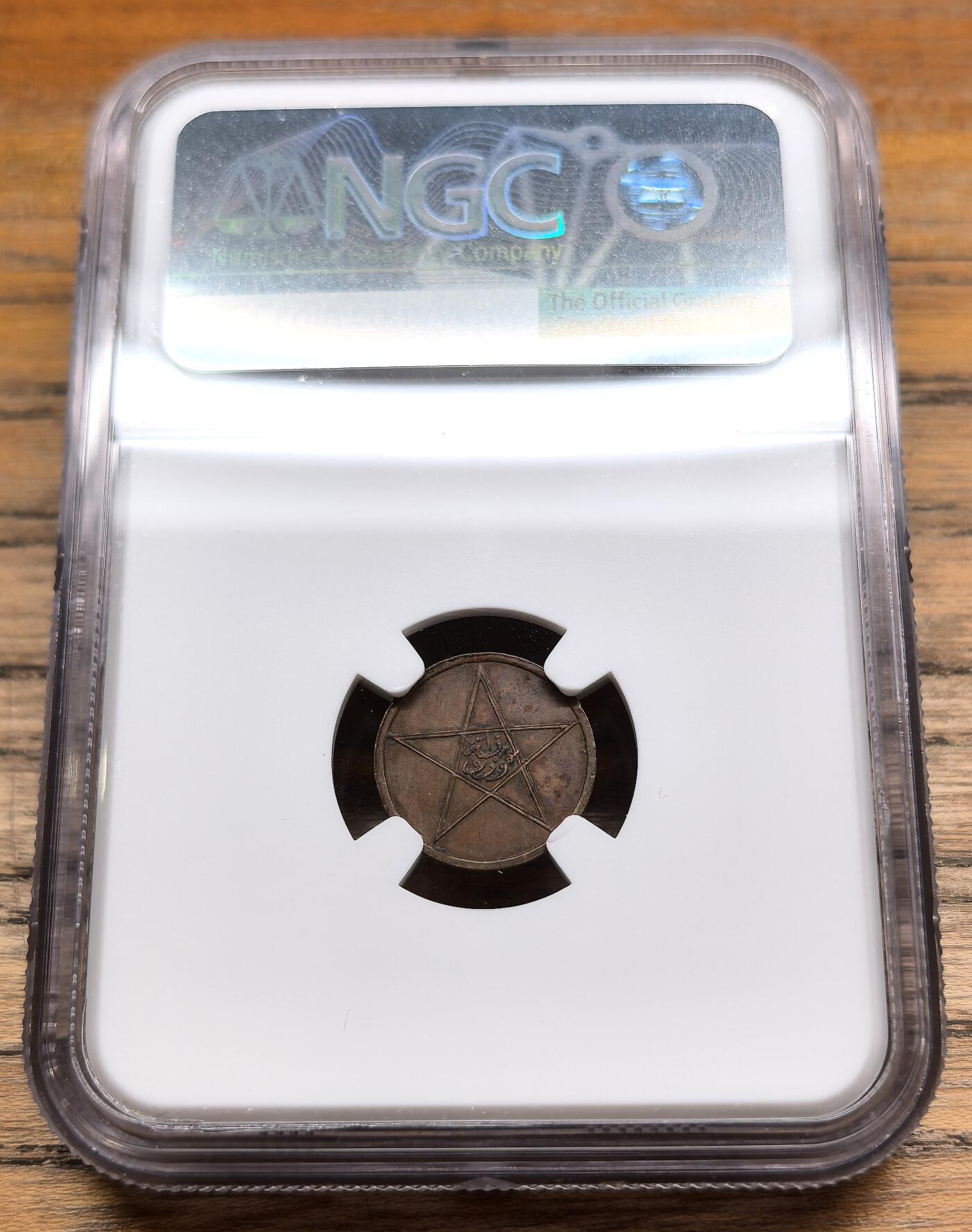 凡希社世界钱币微拍第二百九十八期 AH1330PA摩洛哥1M铜币NGC-AU58