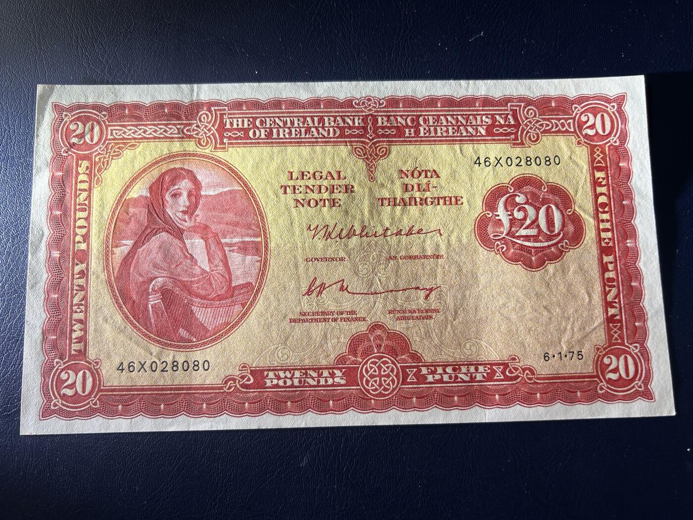 收藏联盟Quantum Auction 第410期拍卖 @征集拍品 长期供货可享分佣福利  1975年爱尔兰20镑 大票幅 Au品