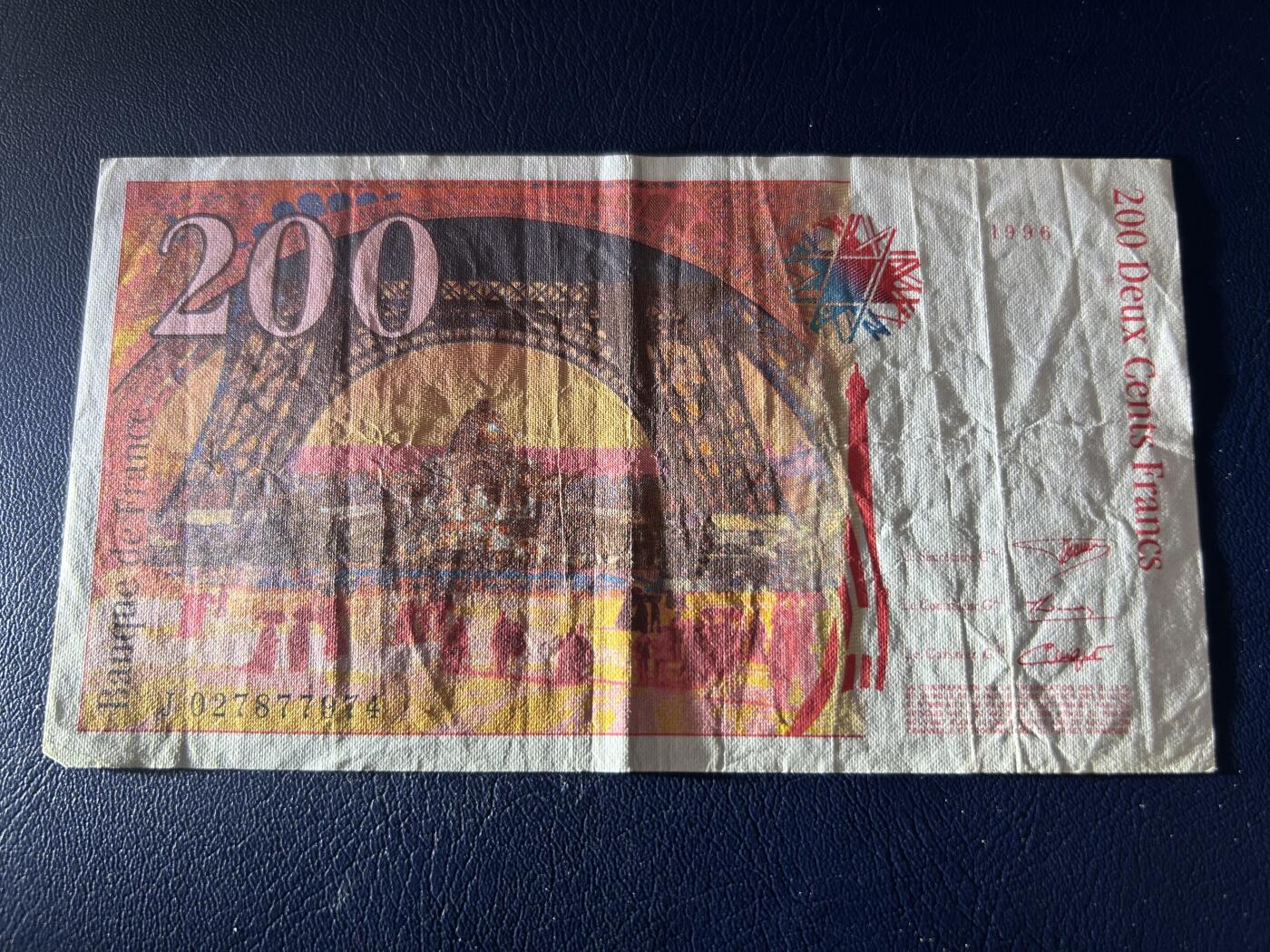 收藏联盟Quantum Auction 第410期拍卖 @征集拍品 长期供货可享分佣福利  1996年法国200法郎 流通XF品