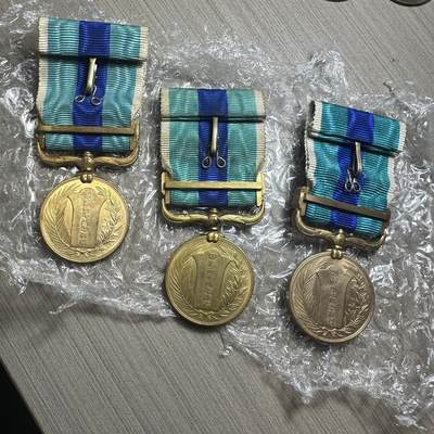 无佣金，章，冀东钱币 极美品！日俄战役纪念章裸章3个，1904年日本与俄国在满州地区为争夺控制权爆发战争，俄国战败，以缔结日俄《朴茨茅斯和约》结束