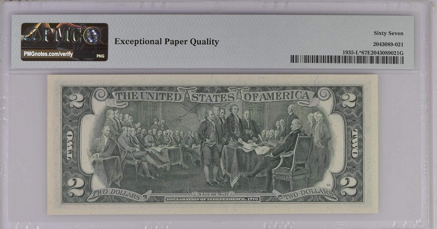 收藏联盟Quantum Auction 第410期拍卖 @征集拍品 长期供货可享分佣福利  1976年美国联邦储备券2元星补号 PMG67E FRN San Francisco, $2 1976 Small Size