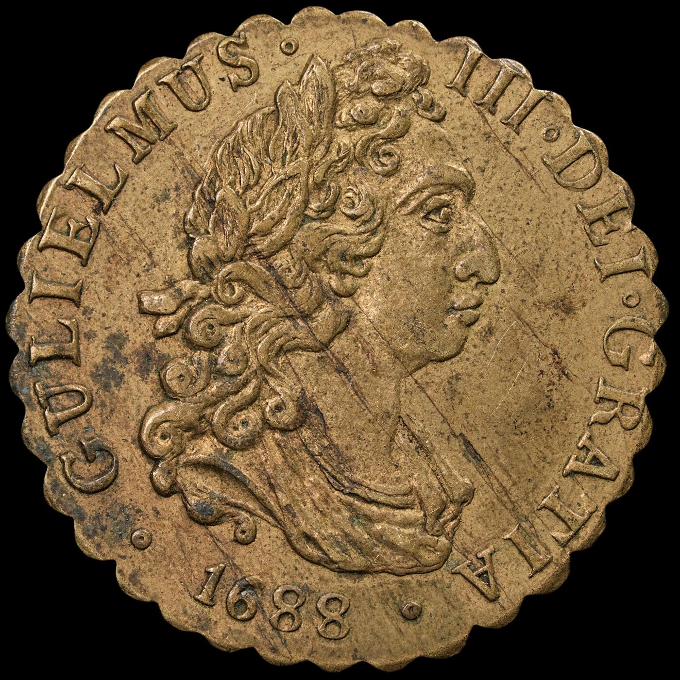 修遠堂世界钱币第五十九期 1788年英国光荣革命百年纪念代用币 3.14g