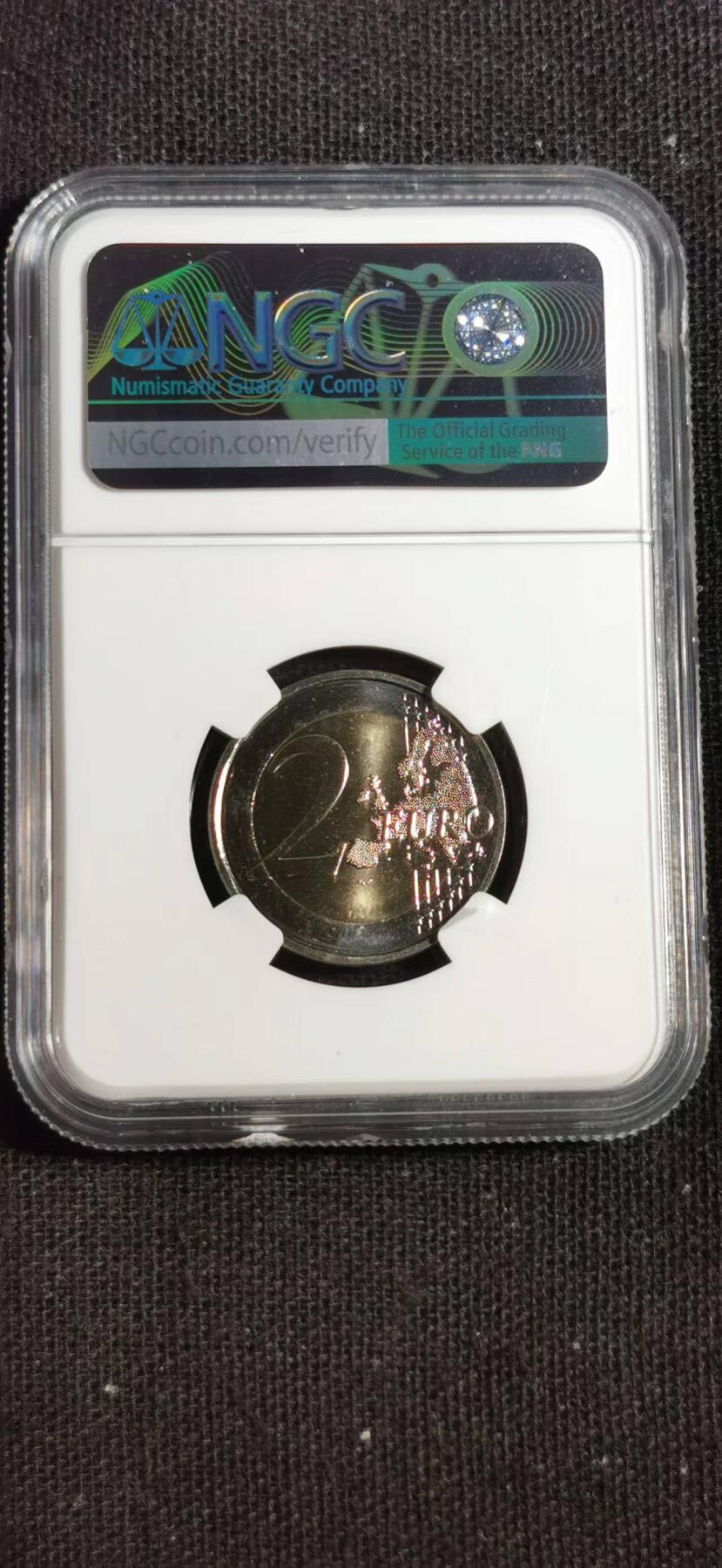 刘世昌艺术品销售中心～虎踞龙蟠*金杨在线联拍群第516期 芬兰2015年“艺术家卡勒拉诞辰150周年” 2欧元纪念币（NGC   MS66   串号：6415595-002）1枚。