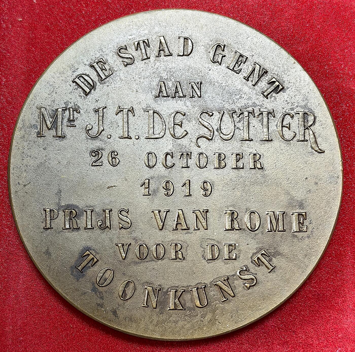 凡希社世界钱币微拍第二百九十八期 1919比利时铜质奖章，50mm，41g