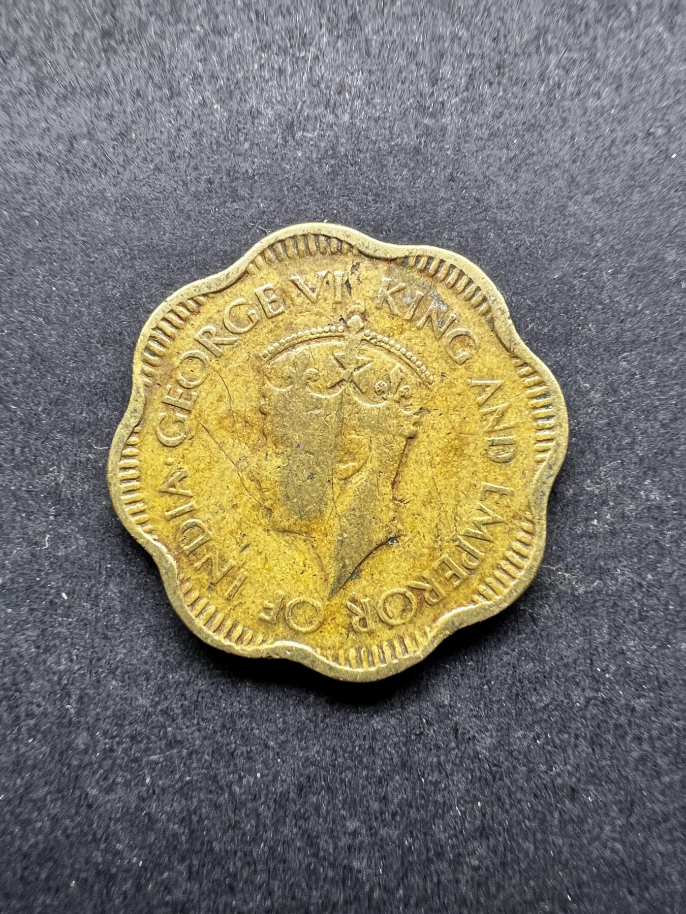 聚福钱庄★世界钱币第三期 无佣金 可寄存 满百包邮  英属锡兰1944年乔治六世10分铜币