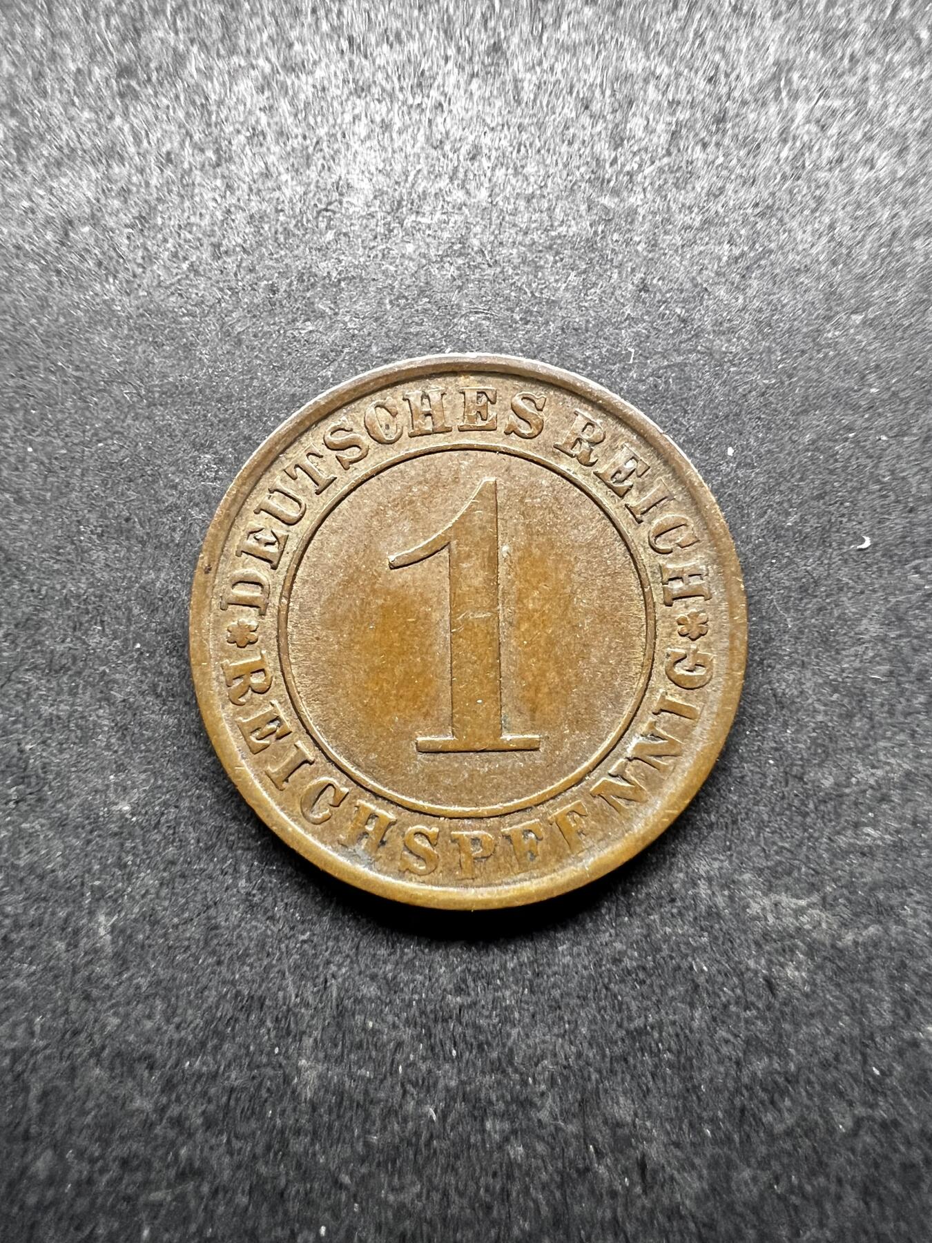 聚福钱庄★世界钱币第三期 无佣金 可寄存 满百包邮  德国魏玛1932年1芬尼铜币