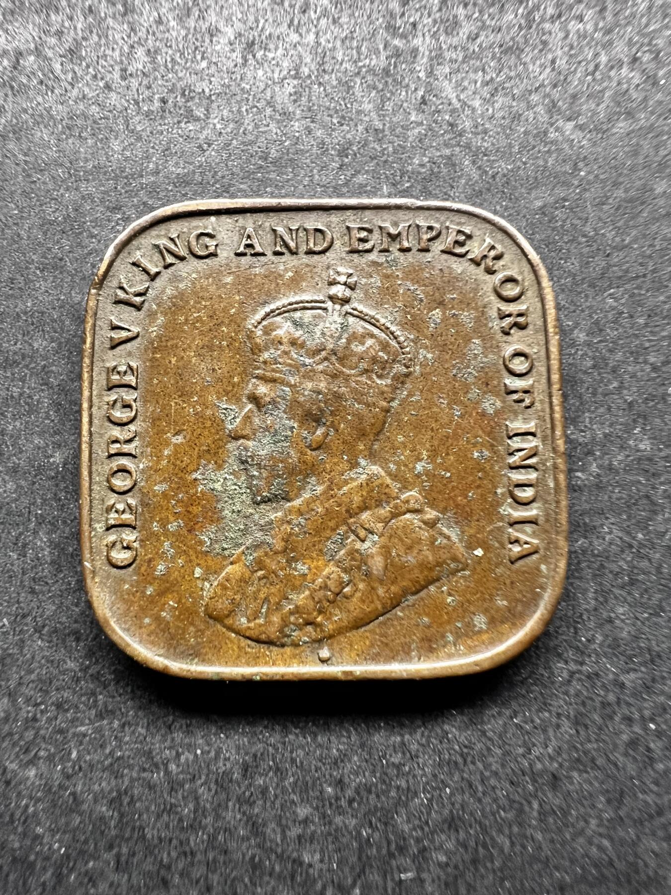 聚福钱庄★世界钱币第三期 无佣金 可寄存 满百包邮  英属海峡1920年1分铜币 方形币
