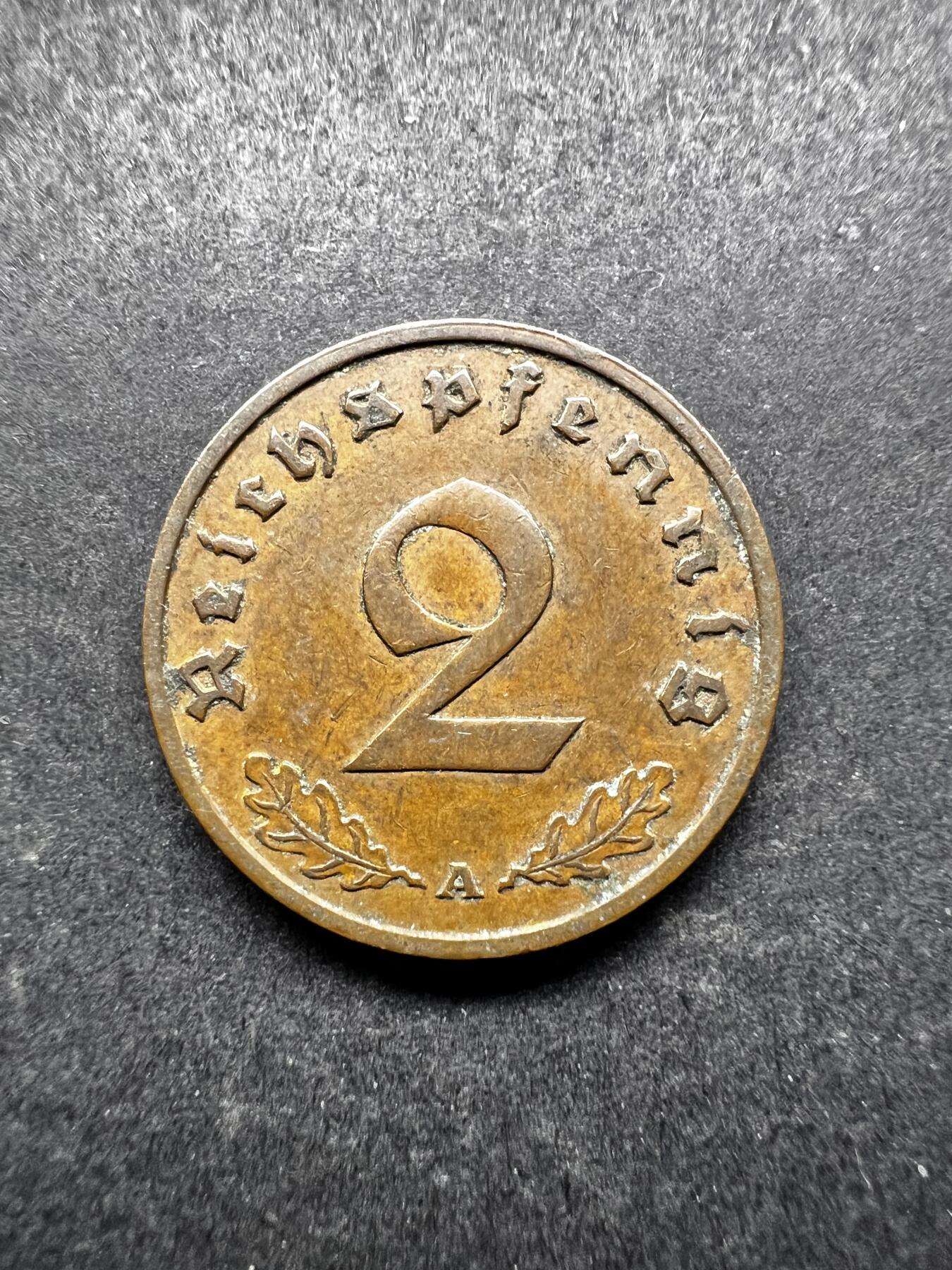 聚福钱庄★世界钱币第三期 无佣金 可寄存 满百包邮  德国1937年2芬尼铜币