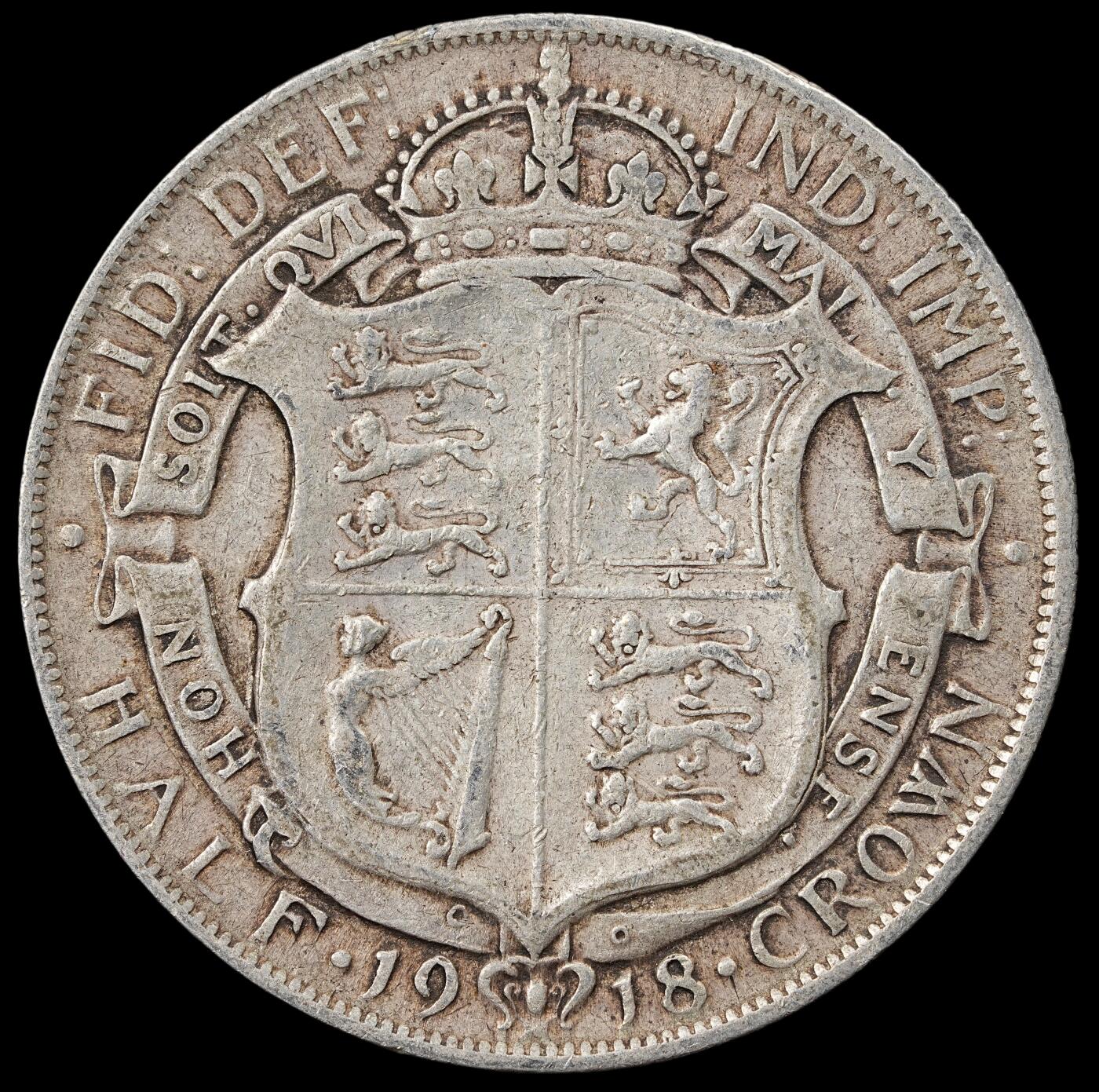 修遠堂世界钱币第五十九期 1918年英国1/2克朗银币 14.01g