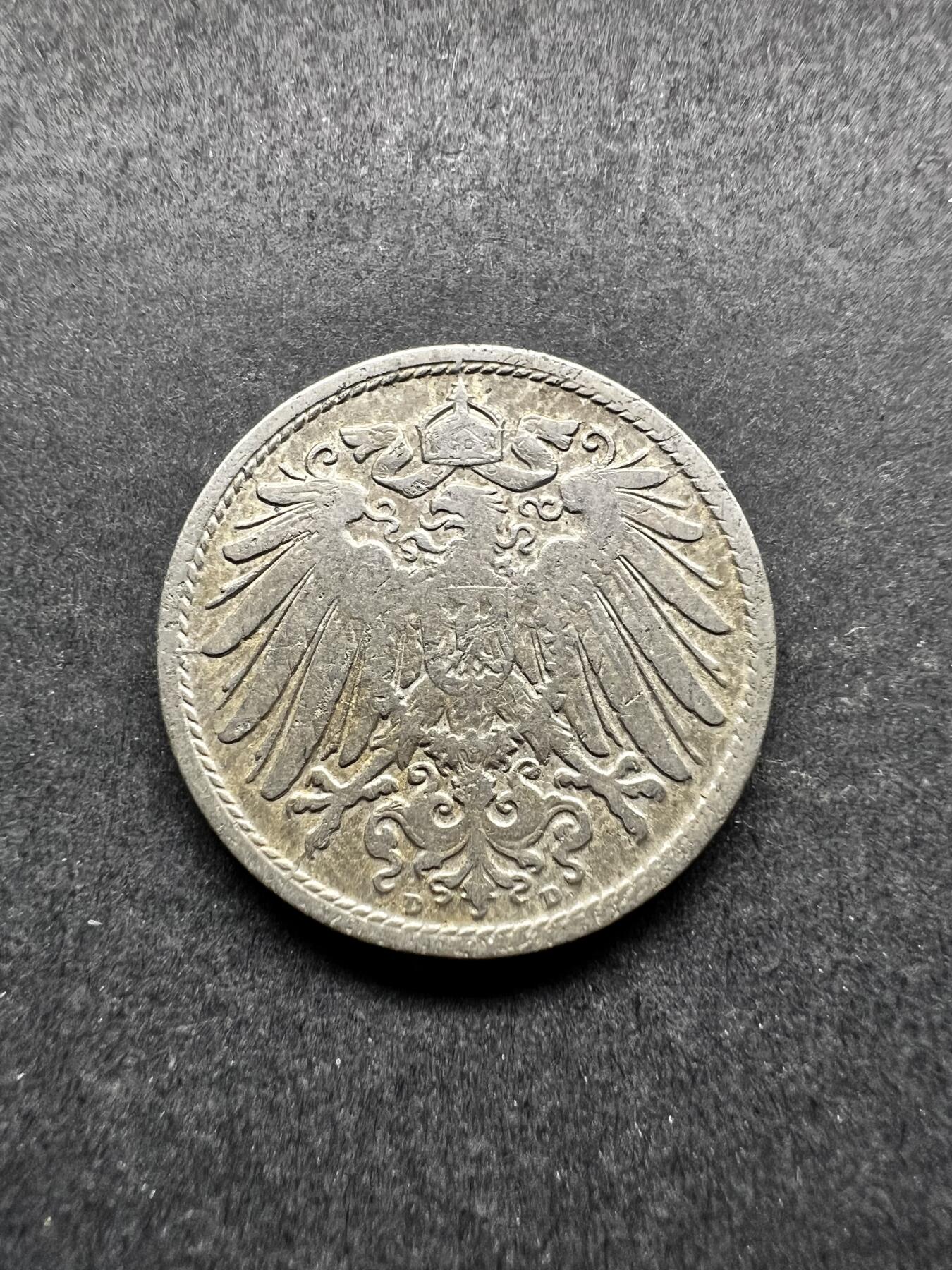 聚福钱庄★世界钱币第三期 无佣金 可寄存 满百包邮  德国1900年长翅鹰10芬尼镍币