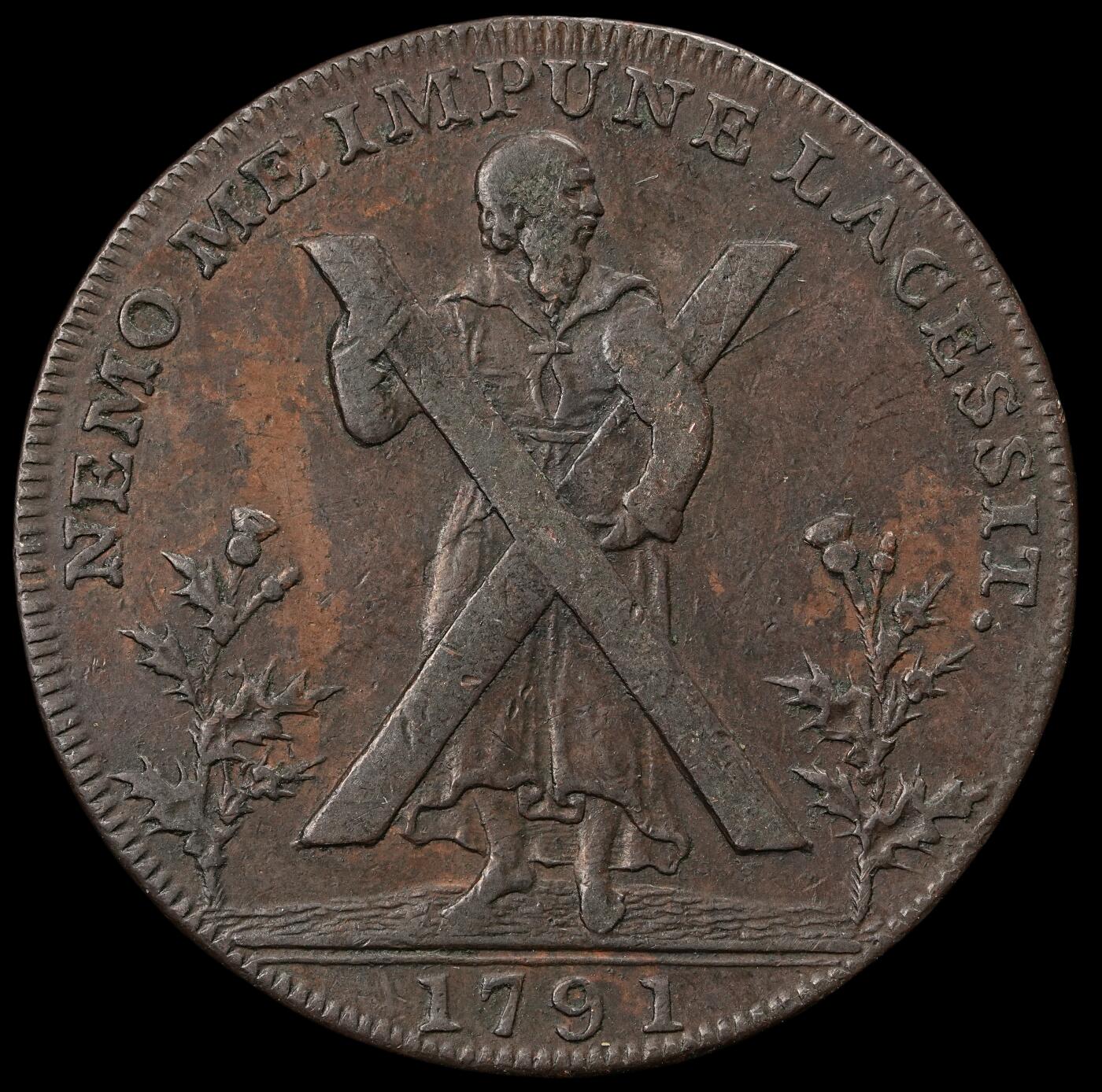 修遠堂世界钱币第五十九期 1791年苏格兰爱丁堡1/2便士代用币