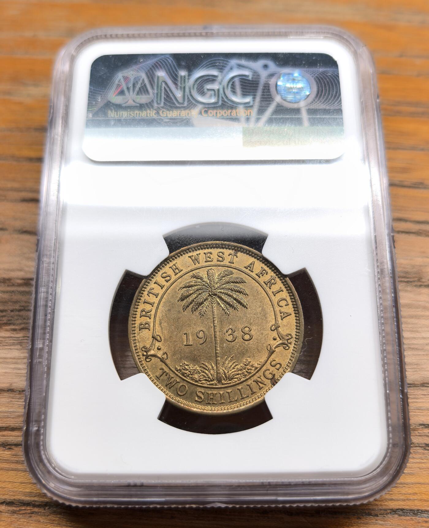 凡希社世界钱币微拍第二百九十八期 1938KN英属西非2先令NGC-MS64