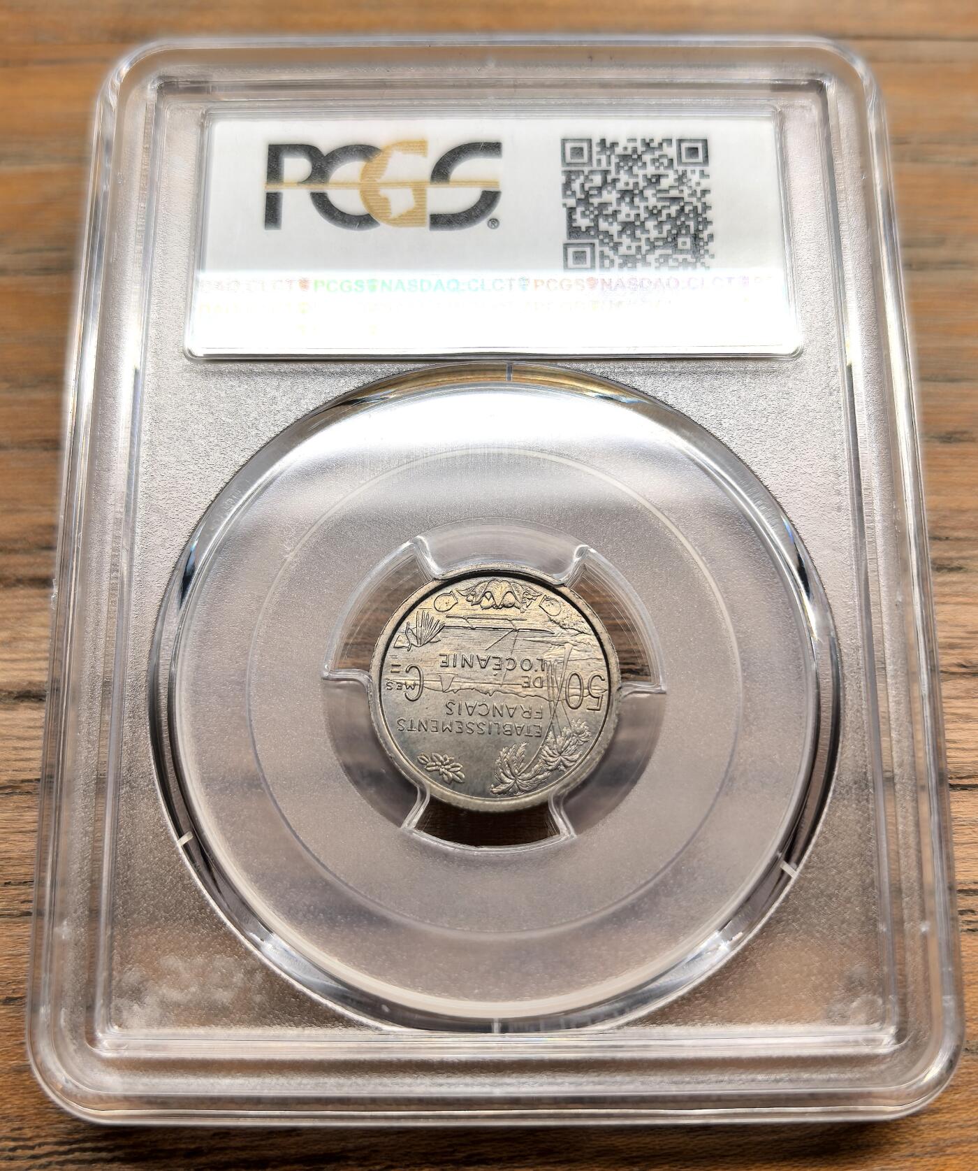 凡希社世界钱币微拍第二百九十八期 1949法属大洋洲50分essai样币PCGS-SP65