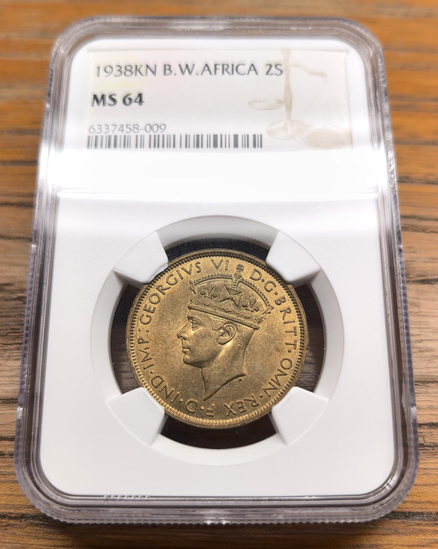 凡希社世界钱币微拍第二百九十八期 1938KN英属西非2先令NGC-MS64