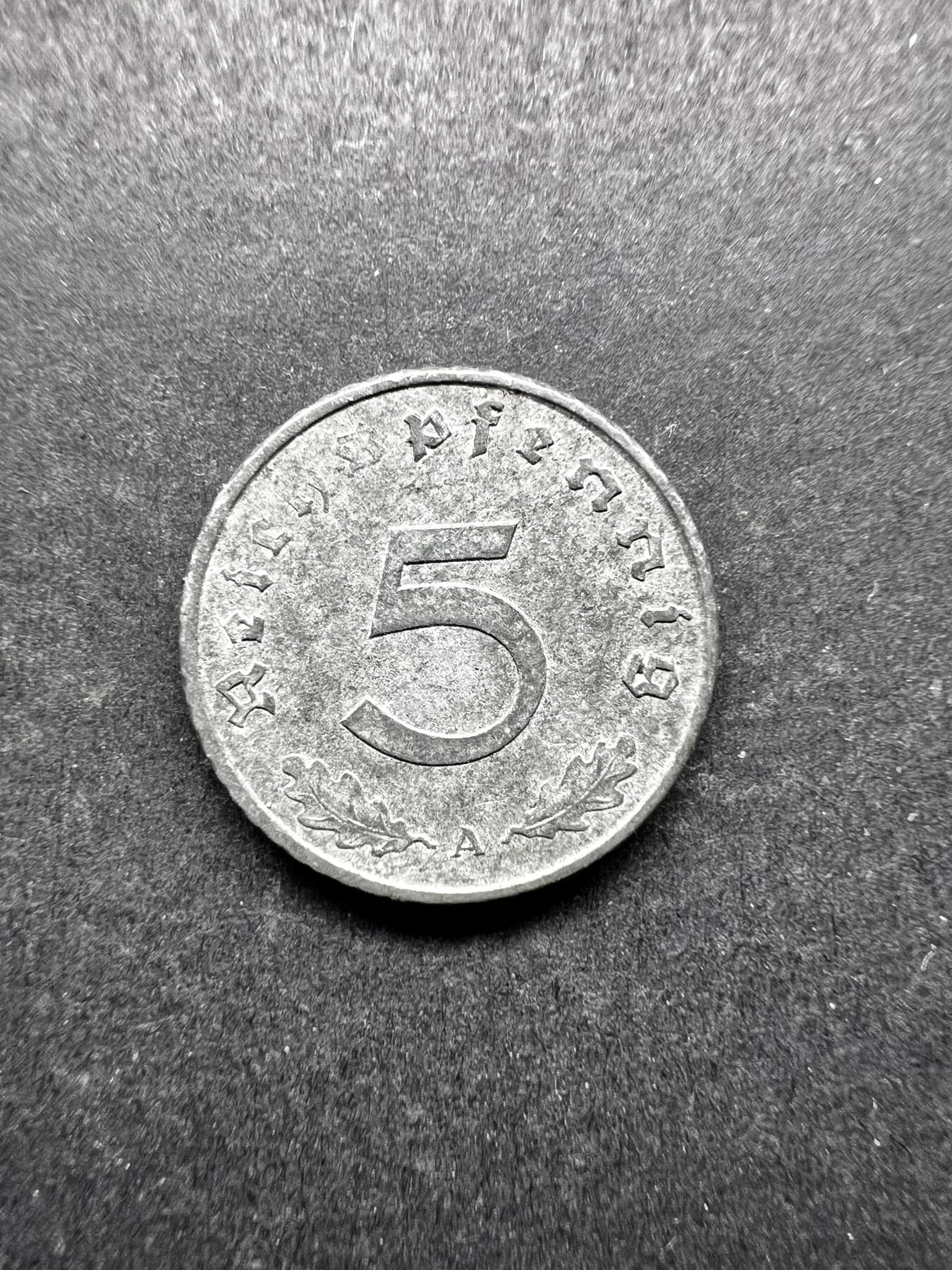 聚福钱庄★世界钱币第三期 无佣金 可寄存 满百包邮  德国1941年5芬尼锌币
