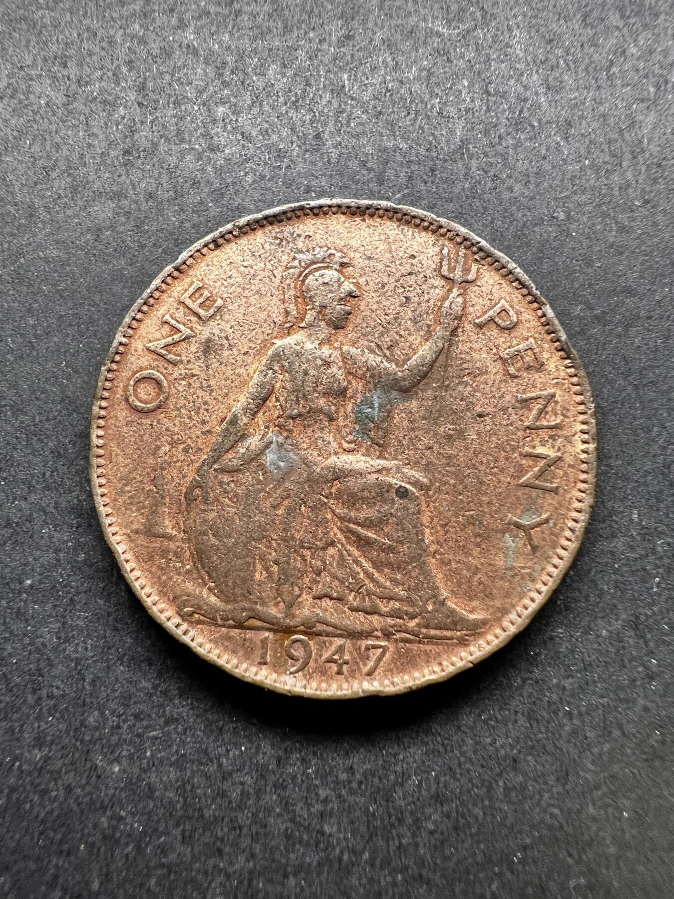 聚福钱庄★世界钱币第三期 无佣金 可寄存 满百包邮  英国1947年1便士铜币