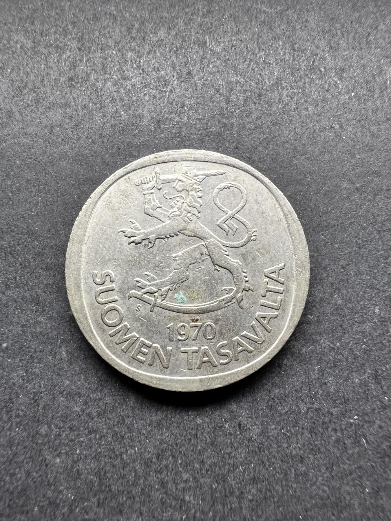 聚福钱庄★世界钱币第三期 无佣金 可寄存 满百包邮  芬兰1970年1马克镍币