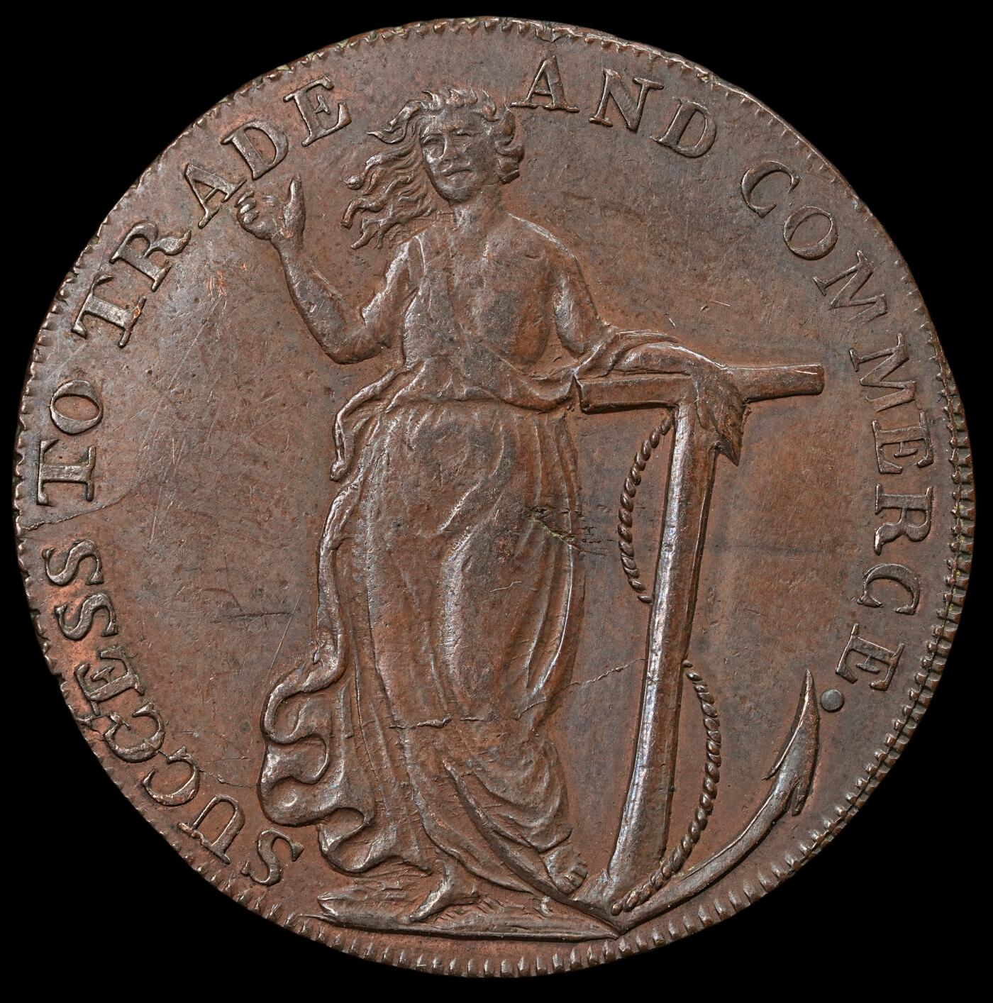 修遠堂世界钱币第五十九期 1794年英国布伦特里1/2便士代用币