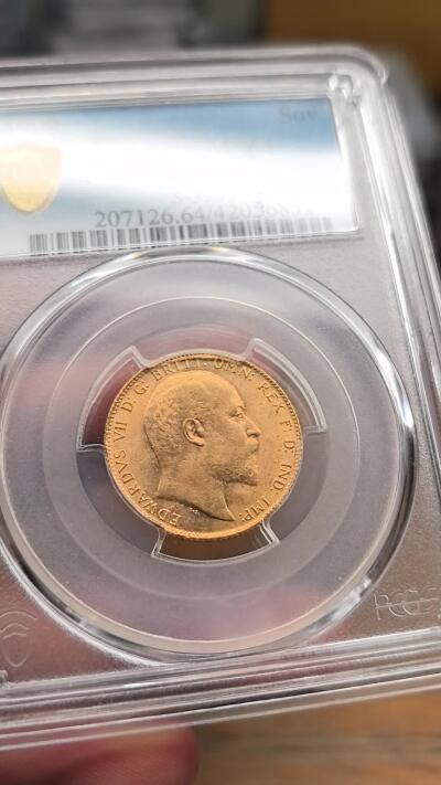 凡希社世界钱币微拍第二百九十八期 1909英国爱七索维林金币PCGS-MS64，金色纯正，流通版高分收藏级！（视频参考）