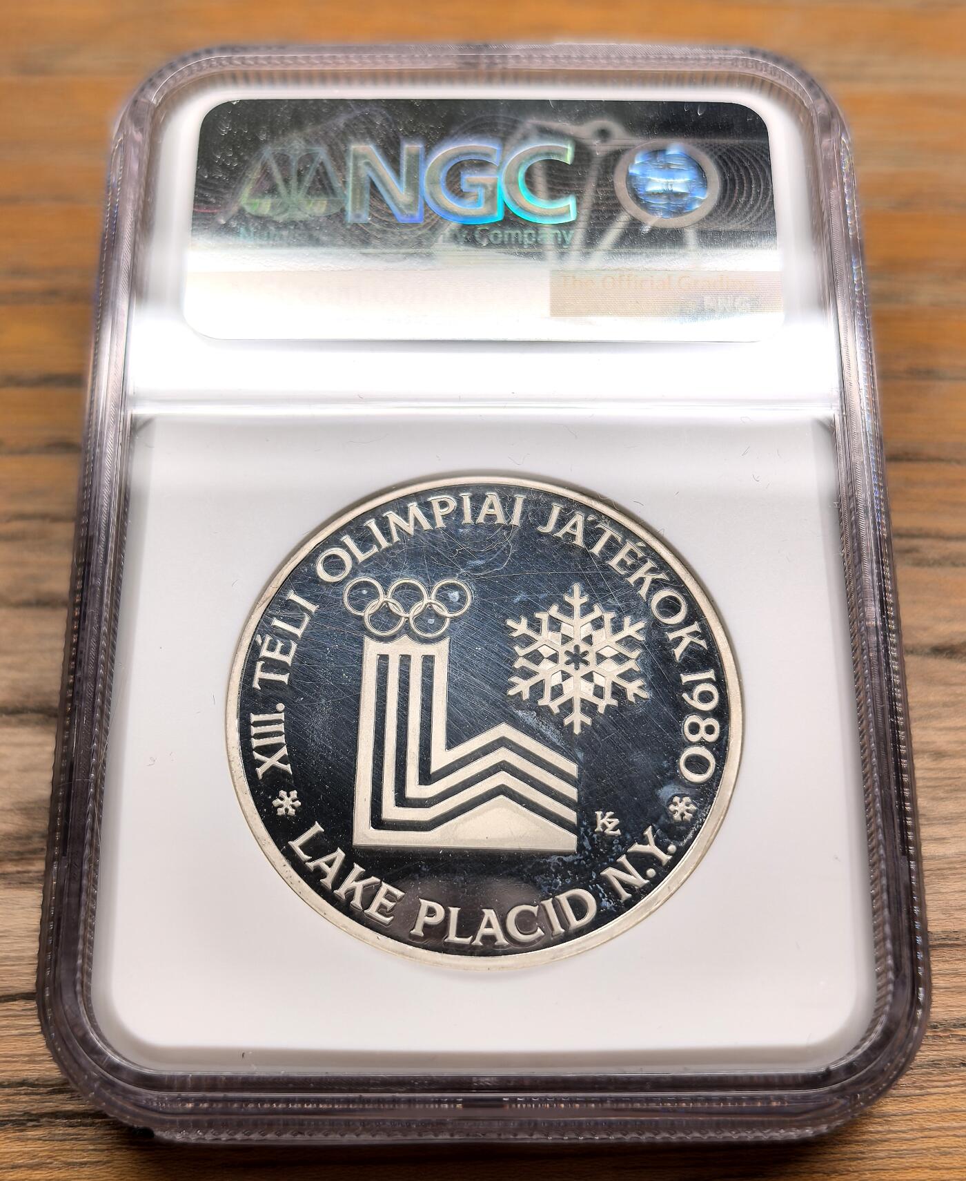 凡希社世界钱币微拍第二百九十八期 1980BP匈牙利盐湖城冬奥会200F纪念大银NGC-PF68UC